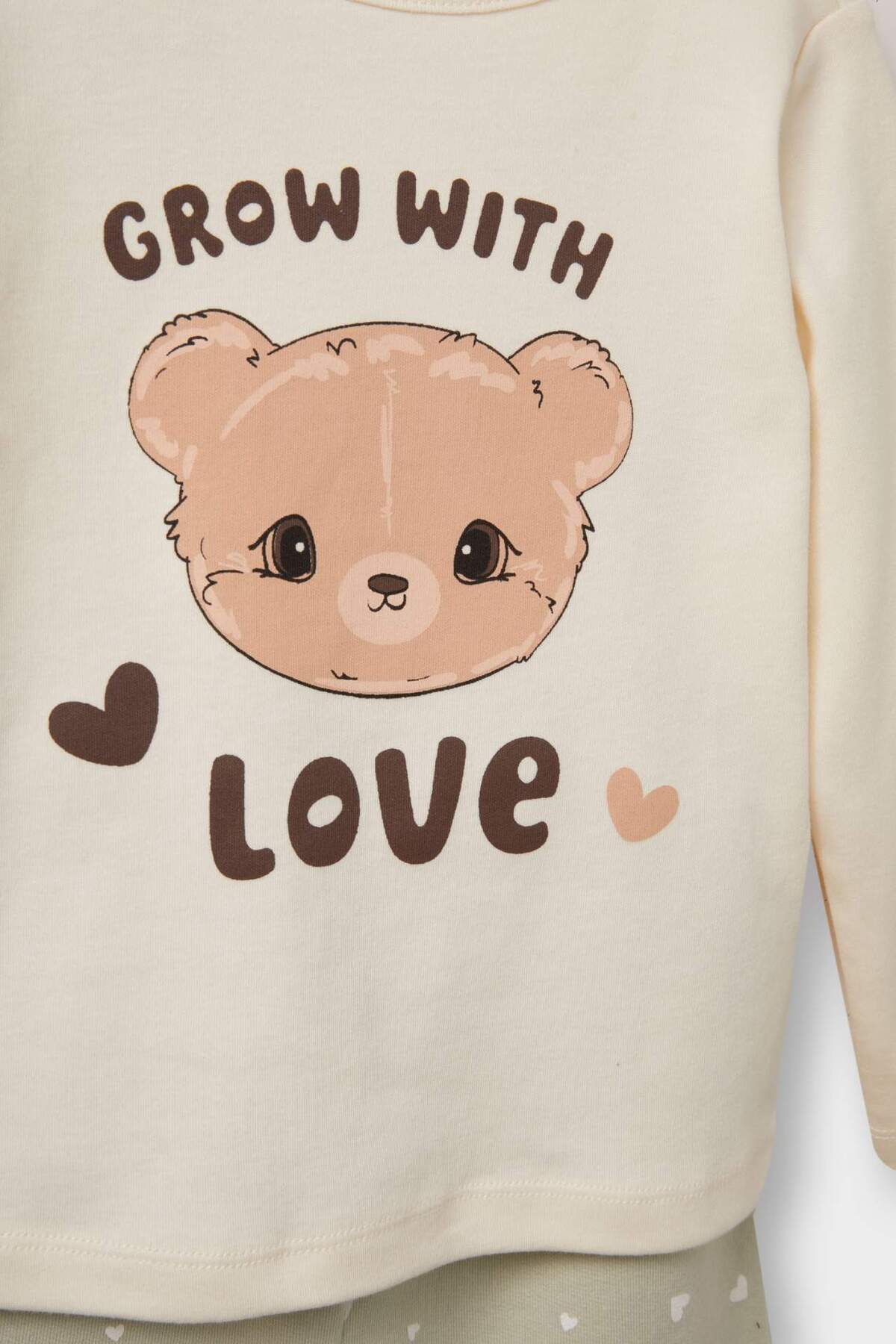 DeFacto Baby Girl 3-Piece Set Hooded Snap Cardigan Printed Long Sleeve T-Shirt Bottom F4629A525Au