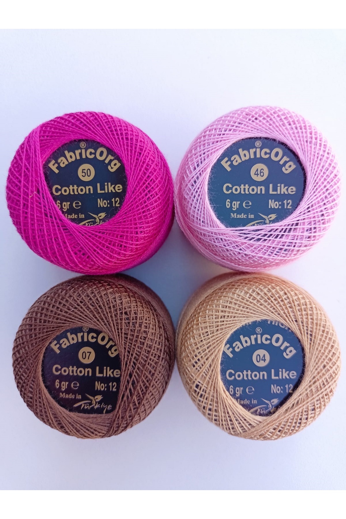 fabricorg No:12 Cotton Like Etamin - Kanaviçe 4'lü Iplik Seti-2 (6 Gr)