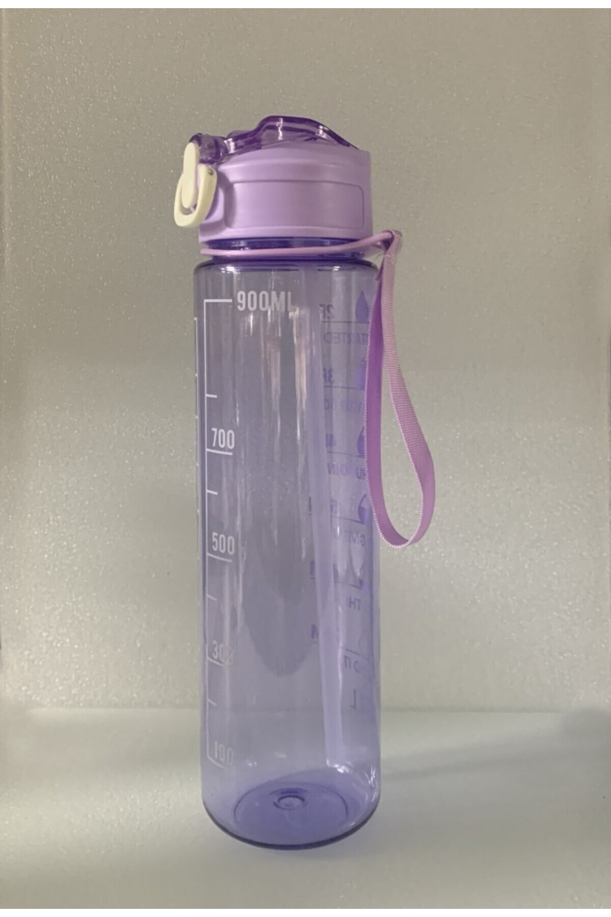 Saban Mor, Şeffaf Pipetli Matara – 900 ml, Sızdırmaz Kapaklı Suluk