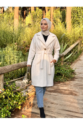 BEMS Gold Düğmeli Kürklü Kaban