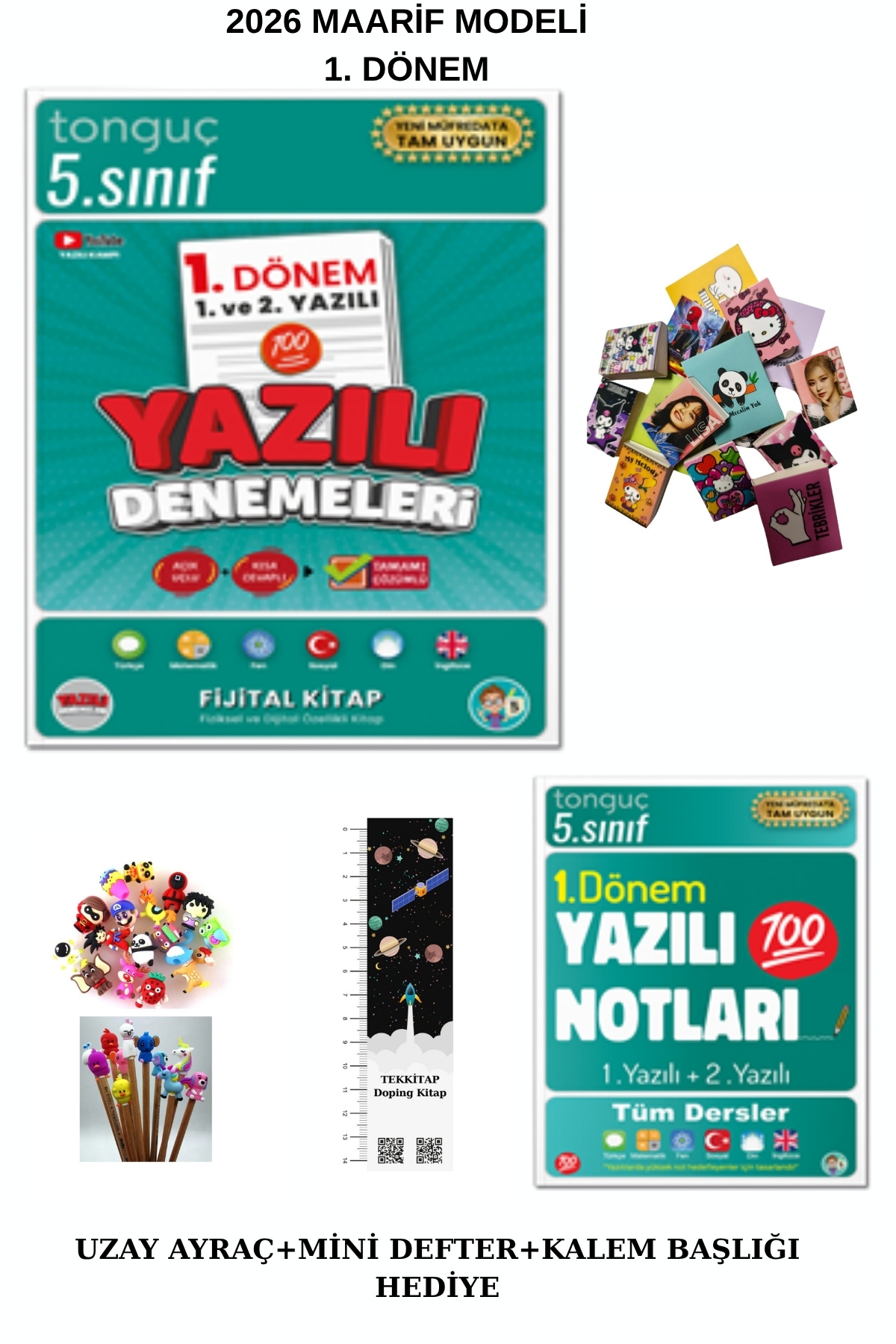 Tonguç Yayınları Tonguç 5. Sınıf 1. Dönem Yazılı Notları ve Yazılı Denemeleri 1 ve 2. Yazılı(UZAY A.+MİNİ D.KALEMB.)