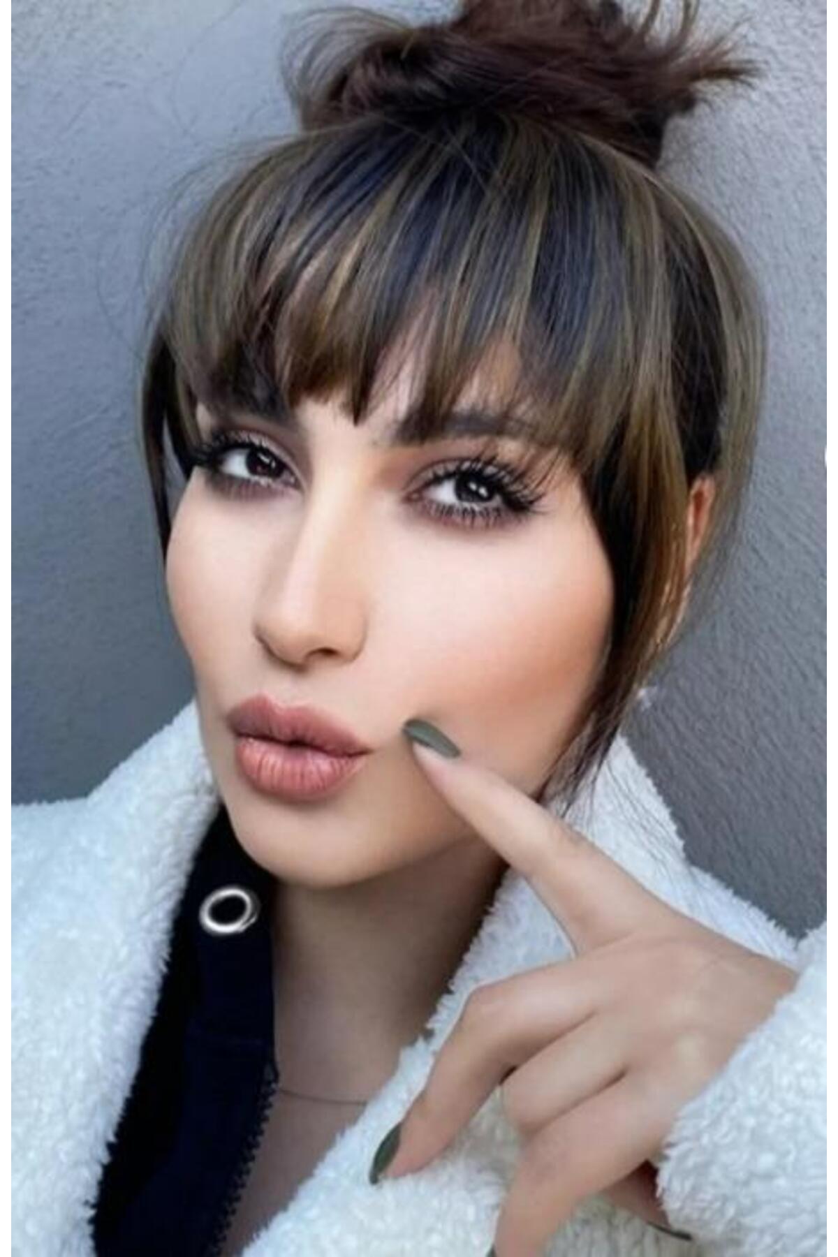 Zeysum Kahverengi Balyaj Kahkül Klipsli Saçak Doğal Görünümlü Perçem