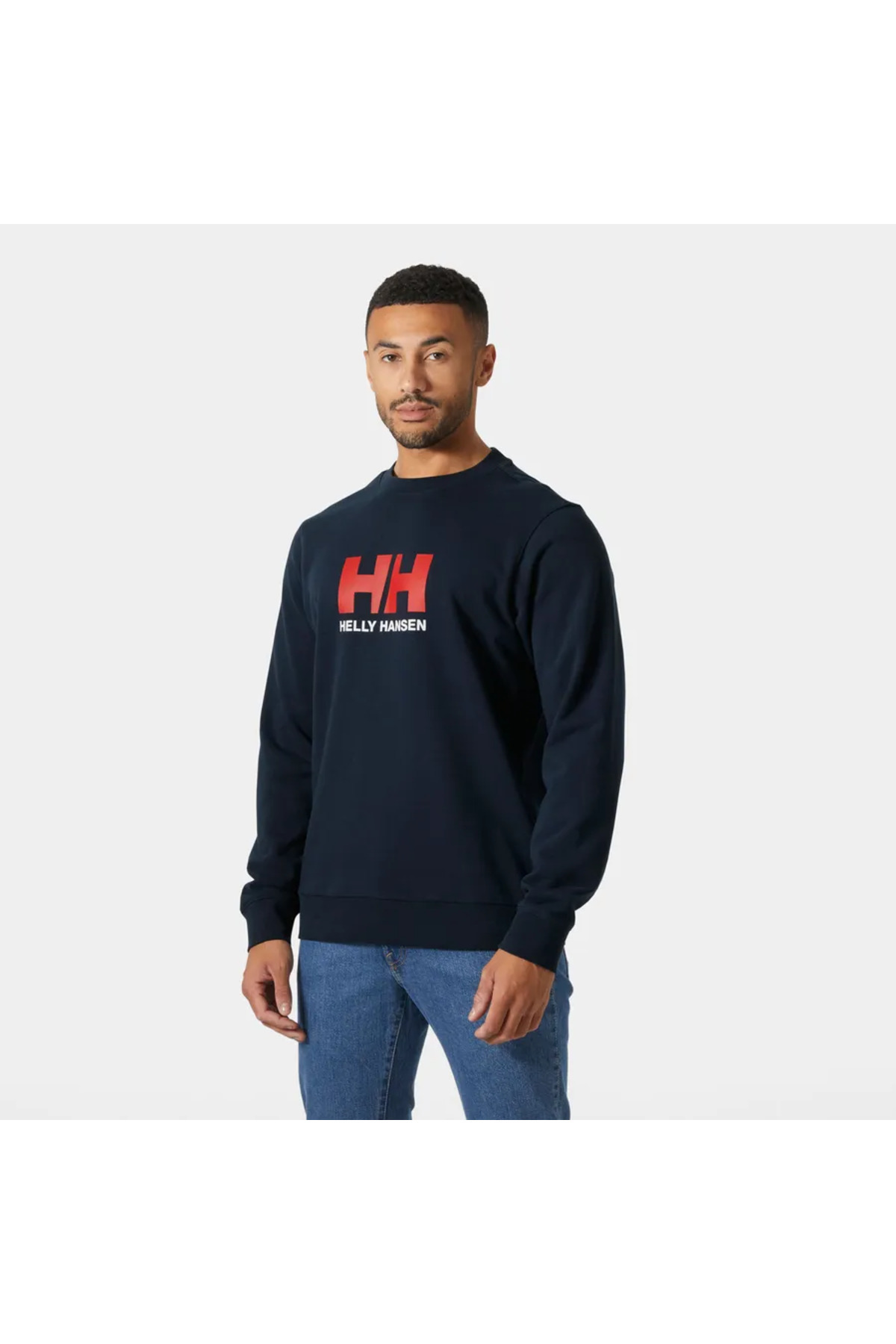 هلی هانسن سویشرت مردانه طرح لوگودار Hh سرمه‌ای Hha.54583-hha.597