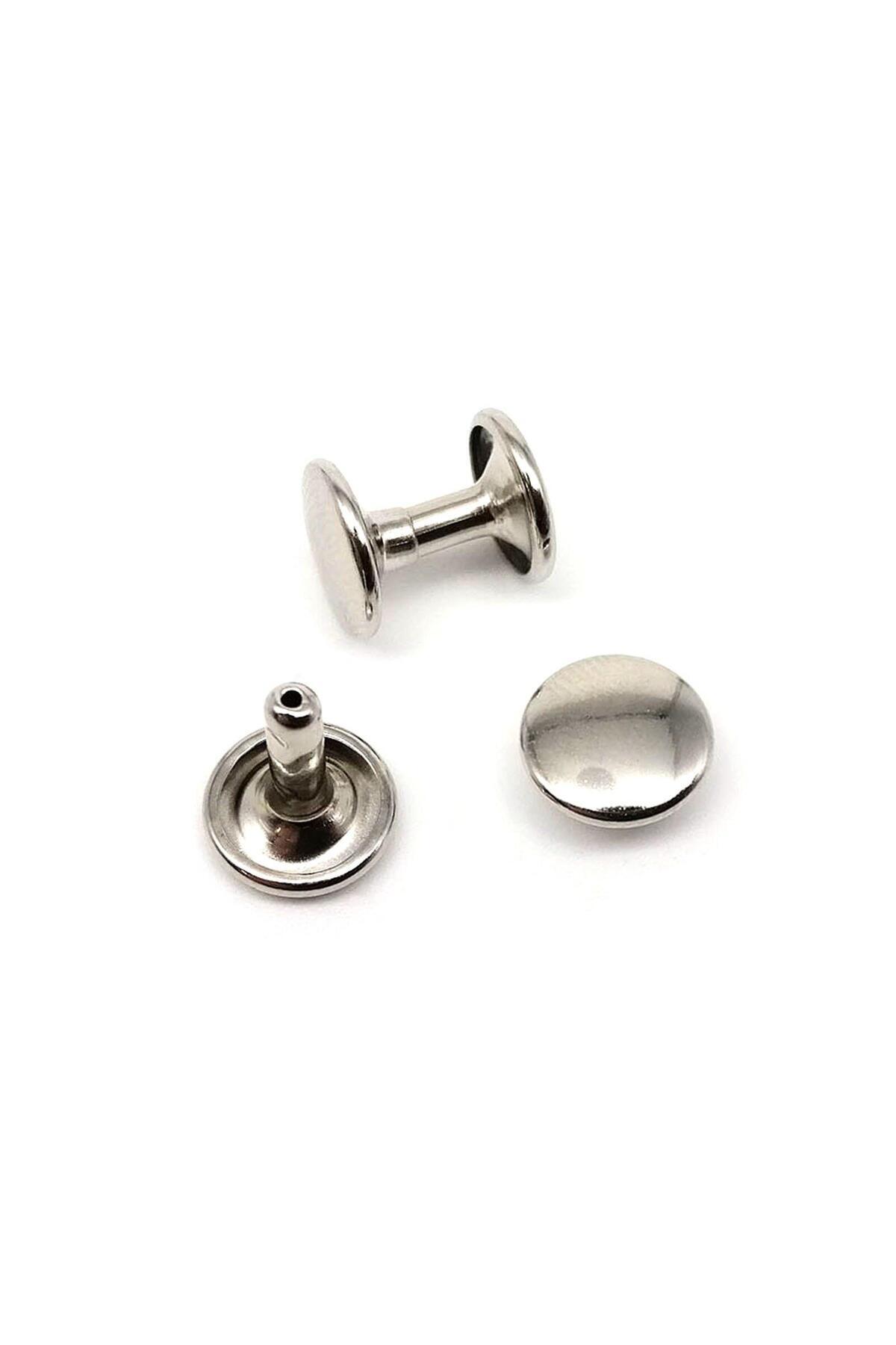 srtfootcare Perçin 33,5no 9mm İki Taraf Kafa 50 Takım (Leathercraft, Deri Hobi) Nikel