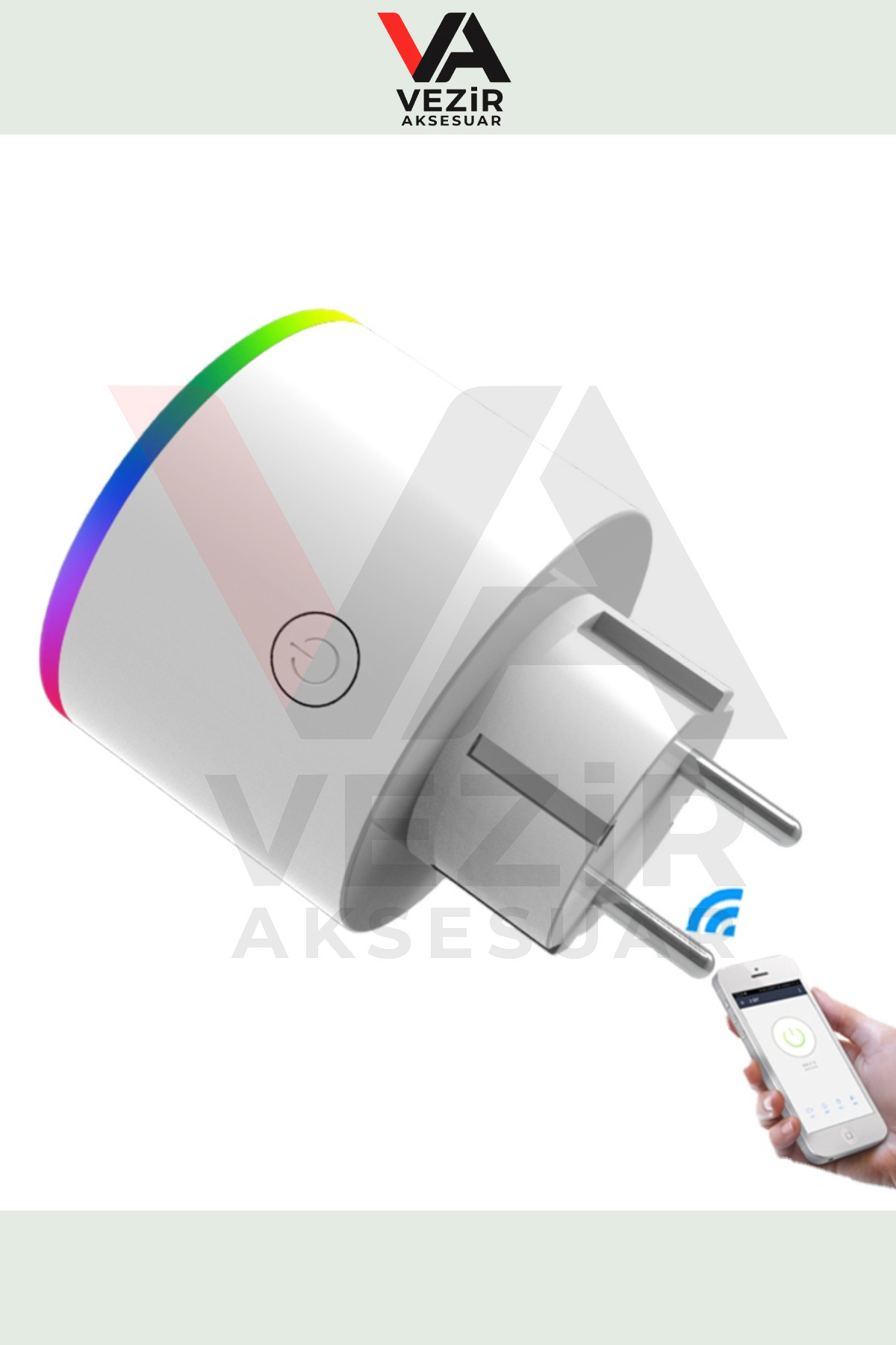 Vezir Aksesuar Fulltech Akıllı Priz – RGB Işıklı, Wi-Fi Kontrollü, 3680W, TUYA App Destekli Uzaktan Kontrol