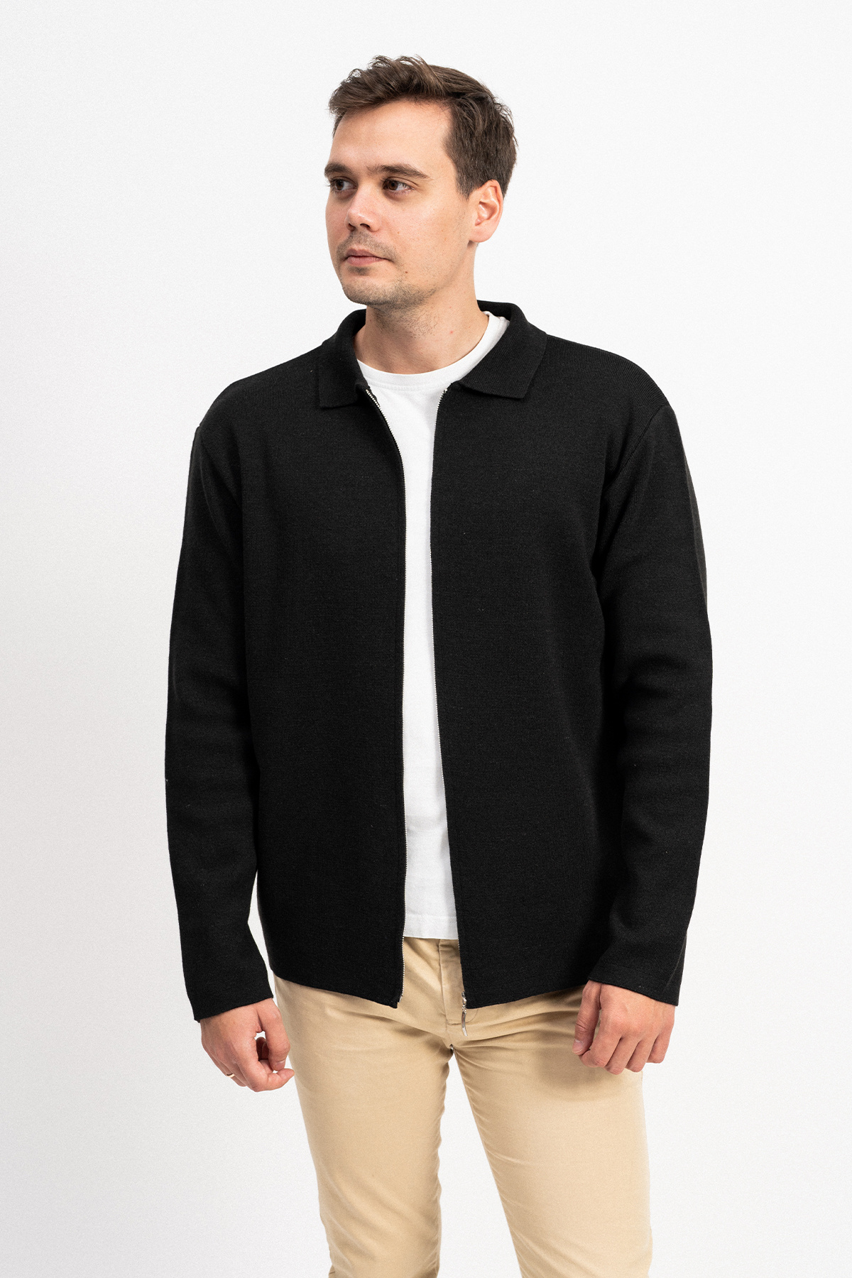 F&K Zippered Men's Knitwear Cardigan- Trendyol