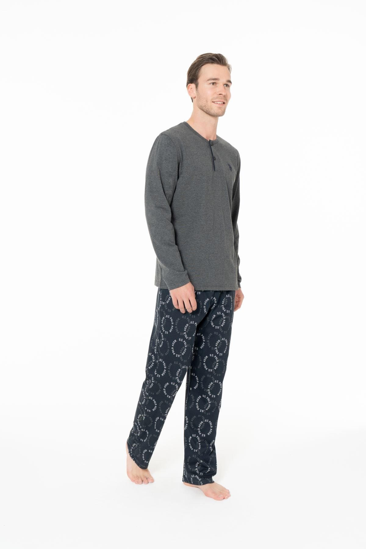 ست پیژامه و لباس خواب مردانه یقه گرد | یو اس پولو U.S. Polo Assn. USPOLO18971EKPT TR - تصویر 2
