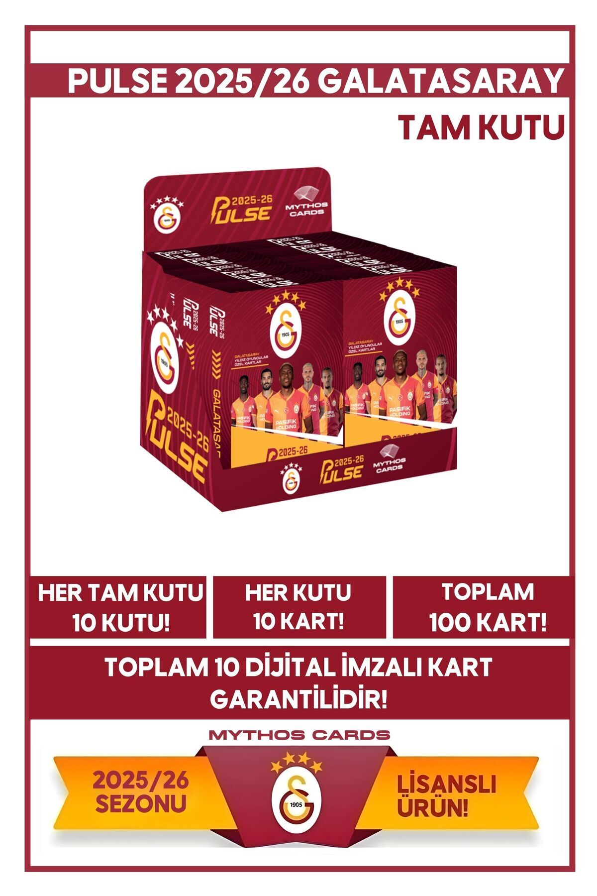 Galatasaray - Pulse Futbolcu Kartları 2025/26 - Tam Kutu