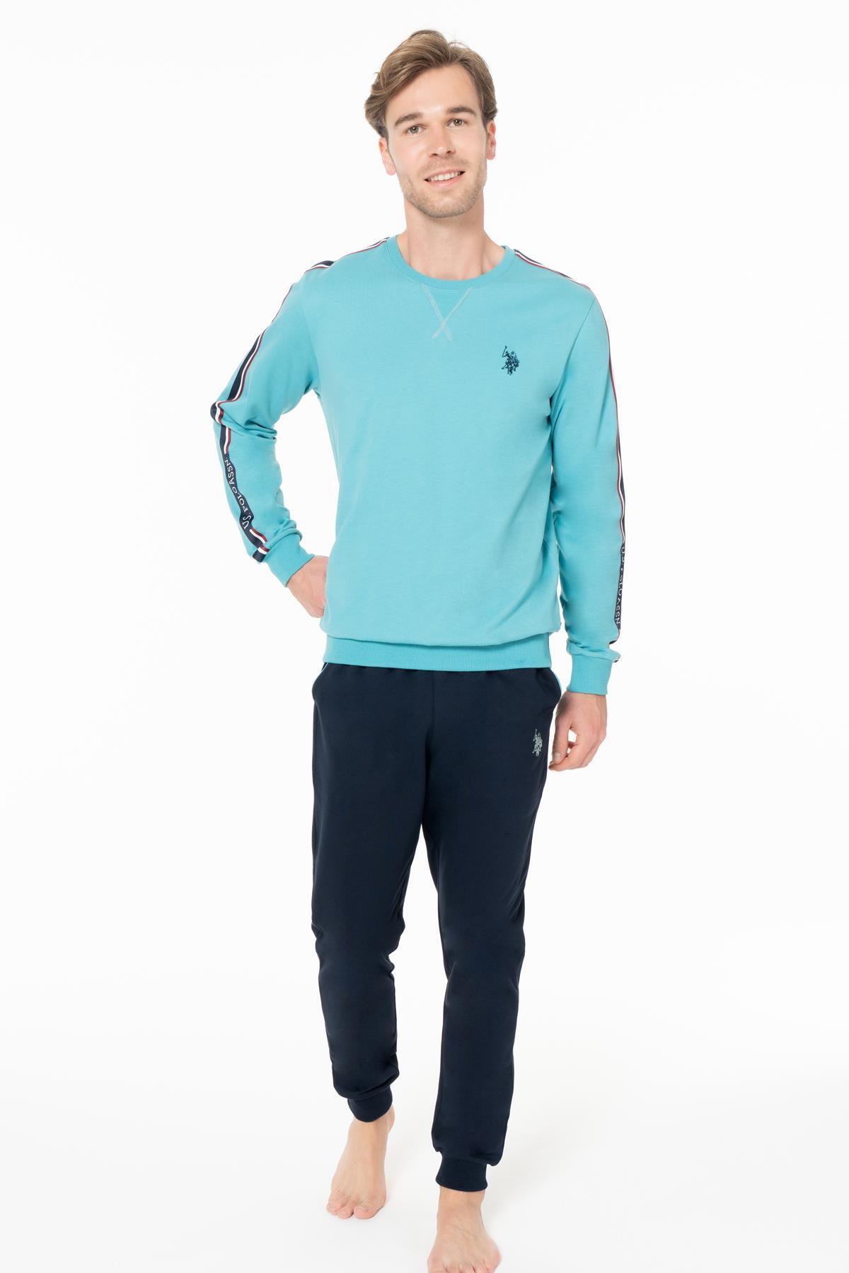 یو اس پولو ست لباس راحتی زمستانی مردانه بافته شده با دو نخ و اسلیم فیت (بالا و پایین)