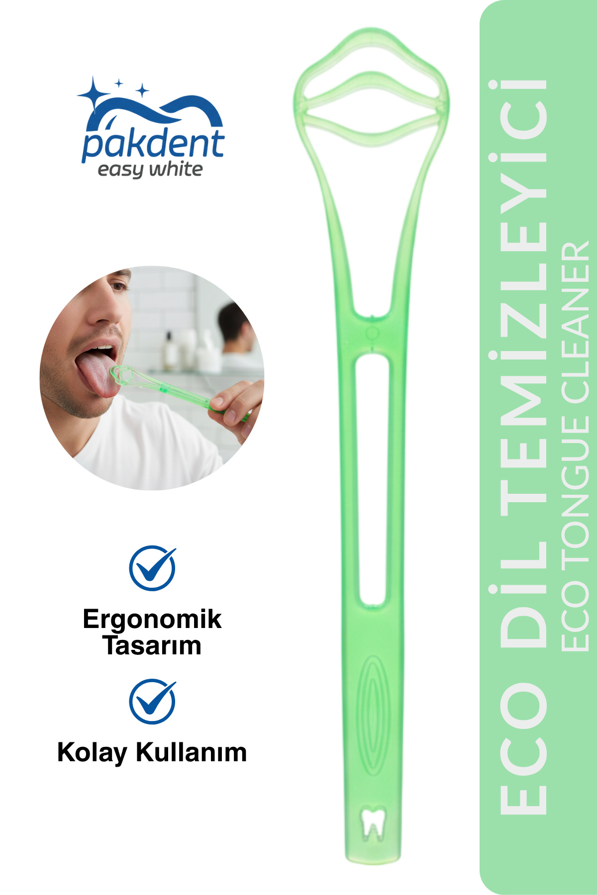 Pakdenteasyandwhite Dil Temizleyici | Ekonomik | Ergonomik Tasarım | Kolay Kullanım | Ağız Bakım - Fiyatı, Yorumları