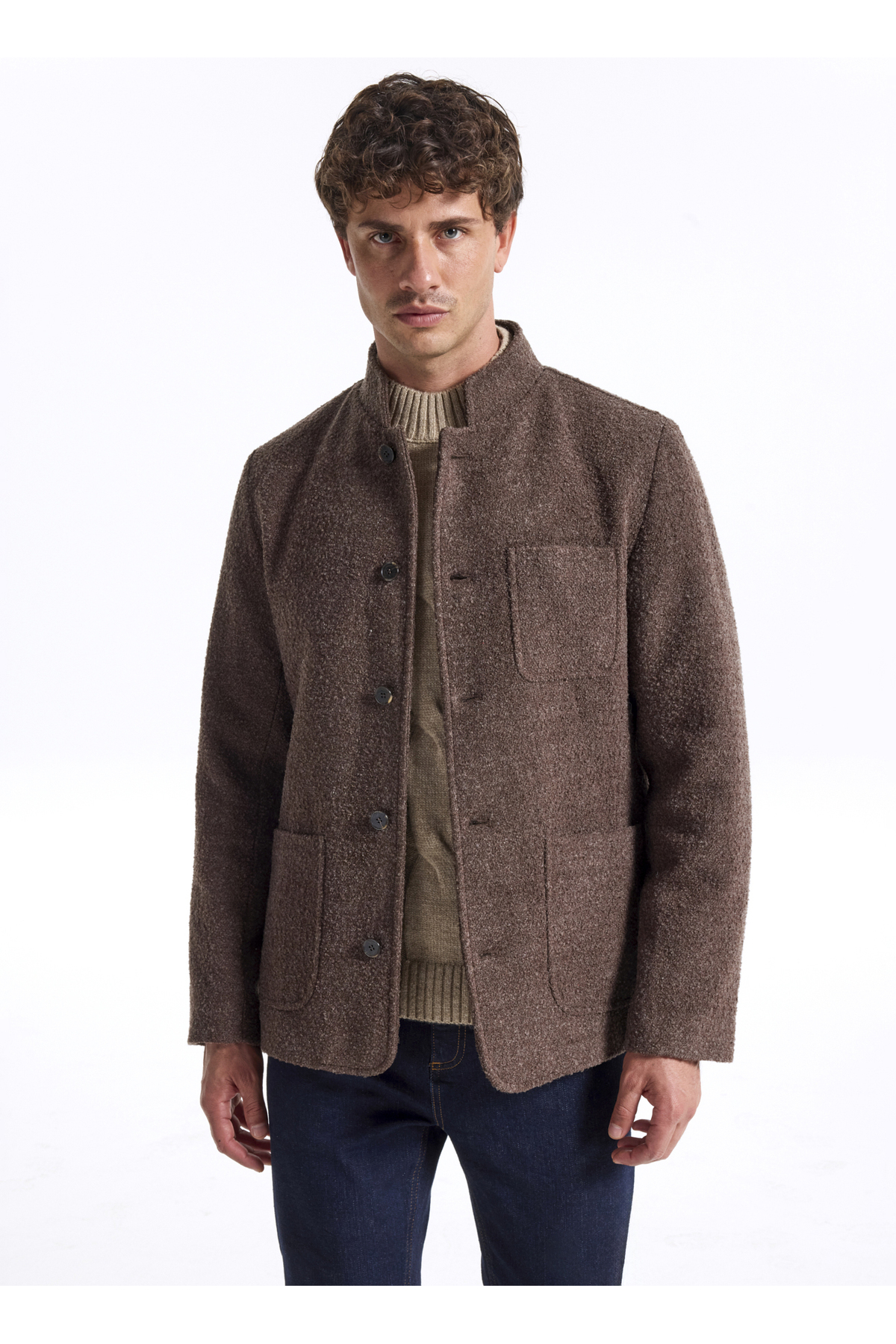 Fabrika Slim Fit Kahve Erkek Düz Ceket F5WM-CKT 2891 görsel 2