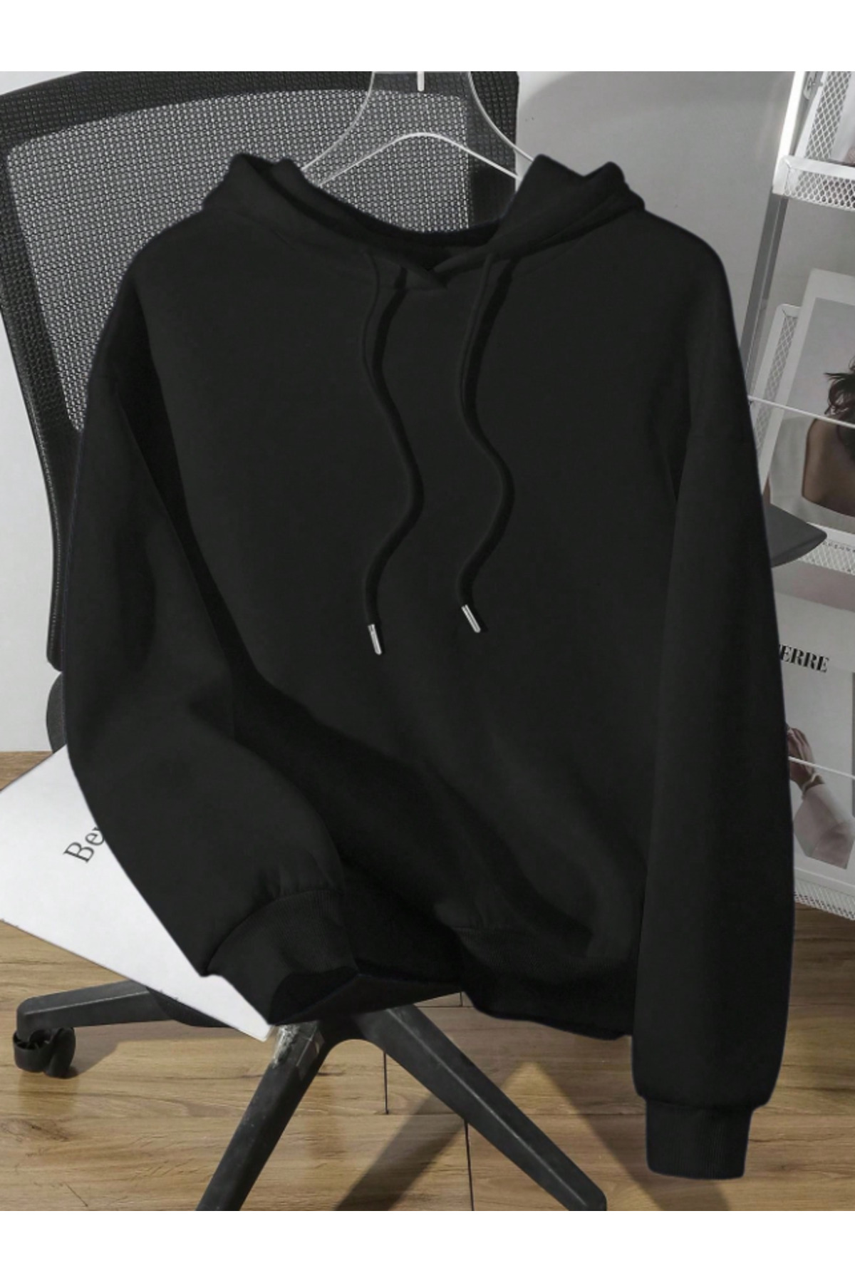 Framgan  Unisex Kadın/Erkek Y2k Yıldız Baskılı Kapüşonlu Pamuklu Sweatshirt Hoodie - Görsel 2