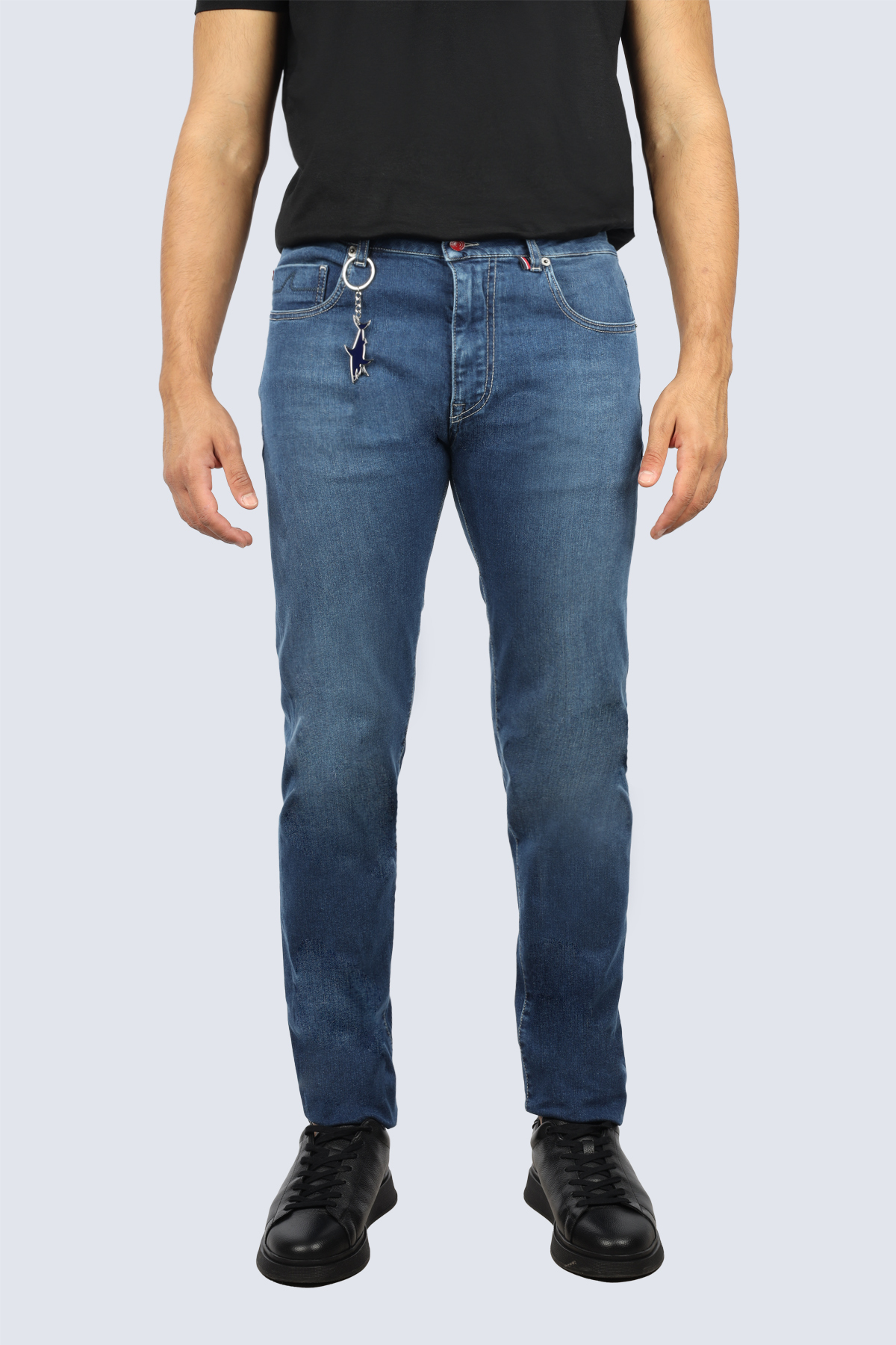 پال اند شارک شلوار جین مردانه طرح معمولی سایز بزرگ نخی آبی کد ۱۵۳۱۴۱۰۰-J02