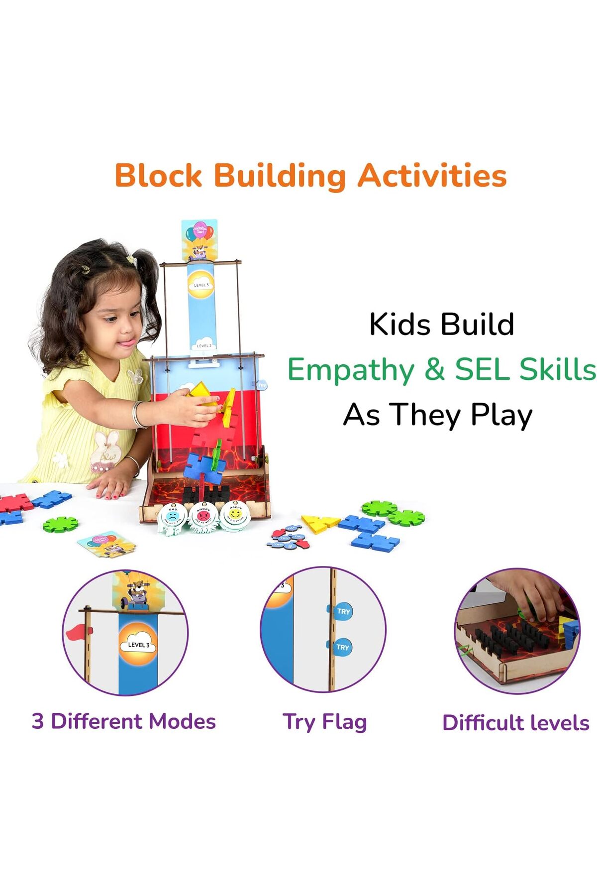 کیت ساختوساز EQ برای کودکان ۴ تا ۸ ساله - اسباببازی آموزشی DIY STEM، چندرنگ