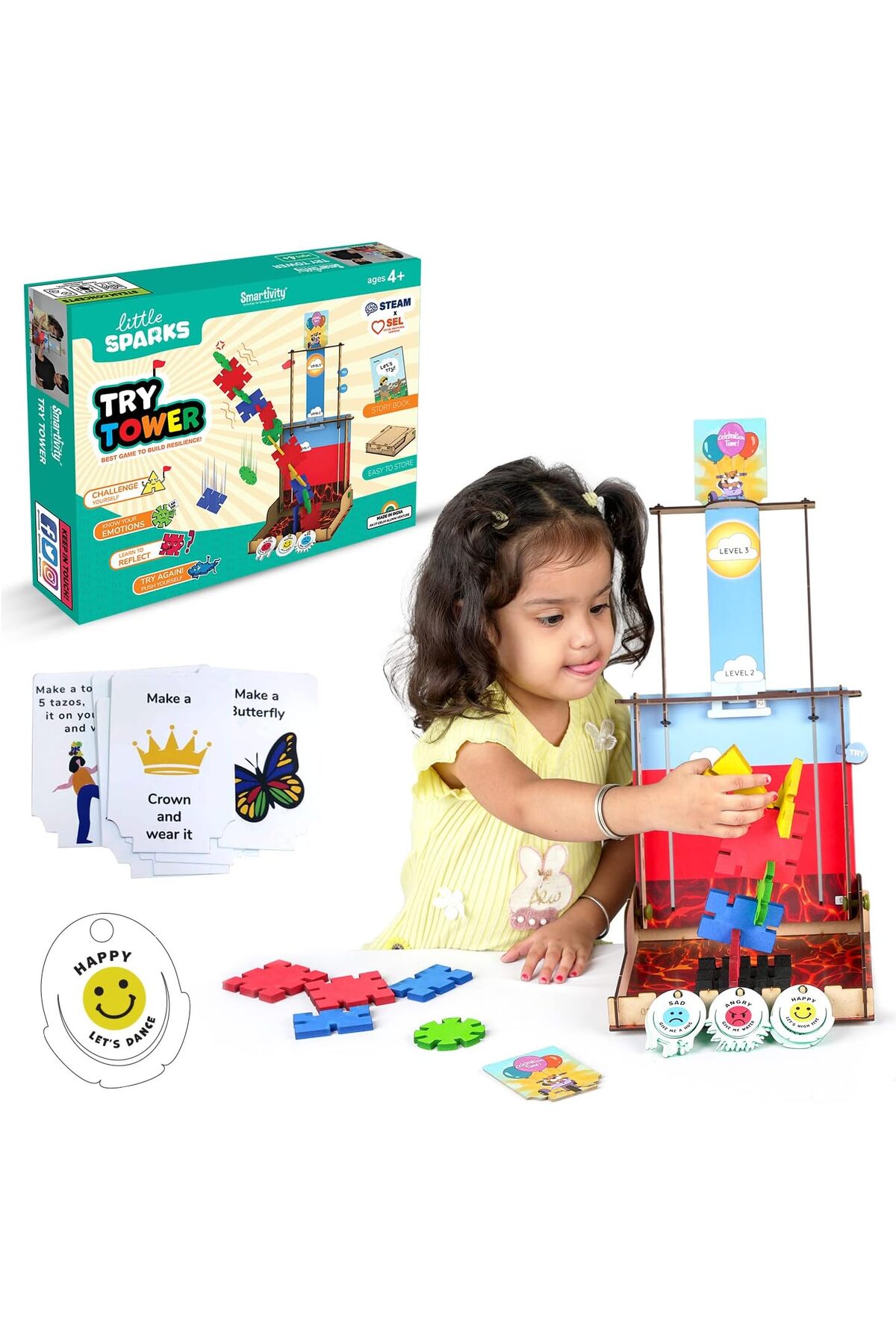 کیت ساخت‌وساز EQ برای کودکان ۴ تا ۸ ساله - اسباب‌بازی آموزشی DIY STEM، چندرنگ