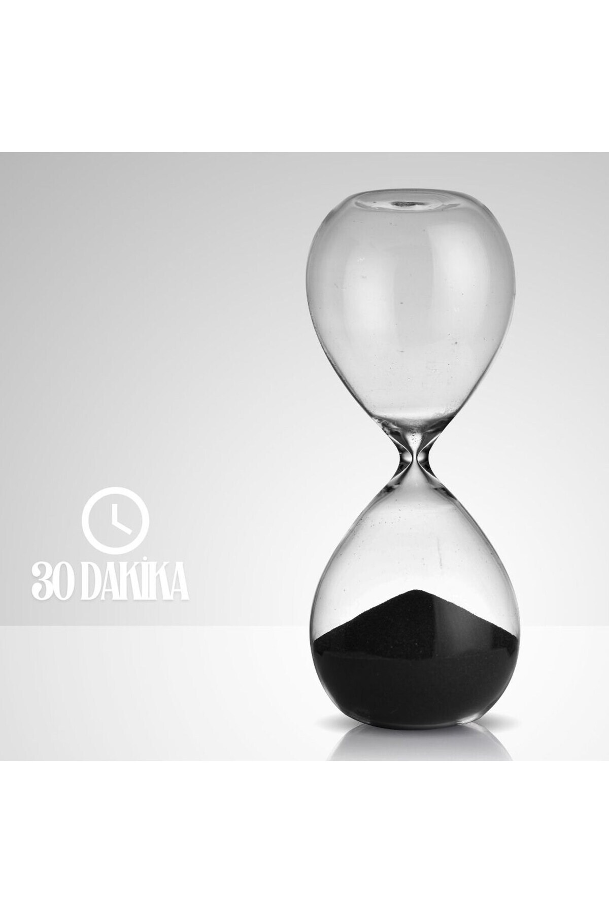 nesever store 30 Dakika Siyah Cam Kum Saati ( Yarım Saatlik Kum Saati)