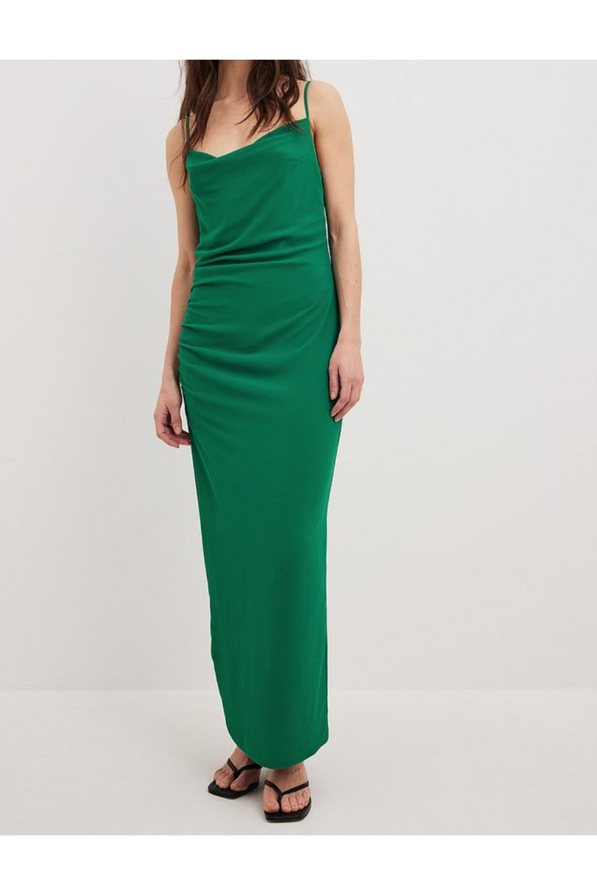 slim fit dress slacks GREEN DRESS WITH STRAIGHT NECKLINE main image 0
