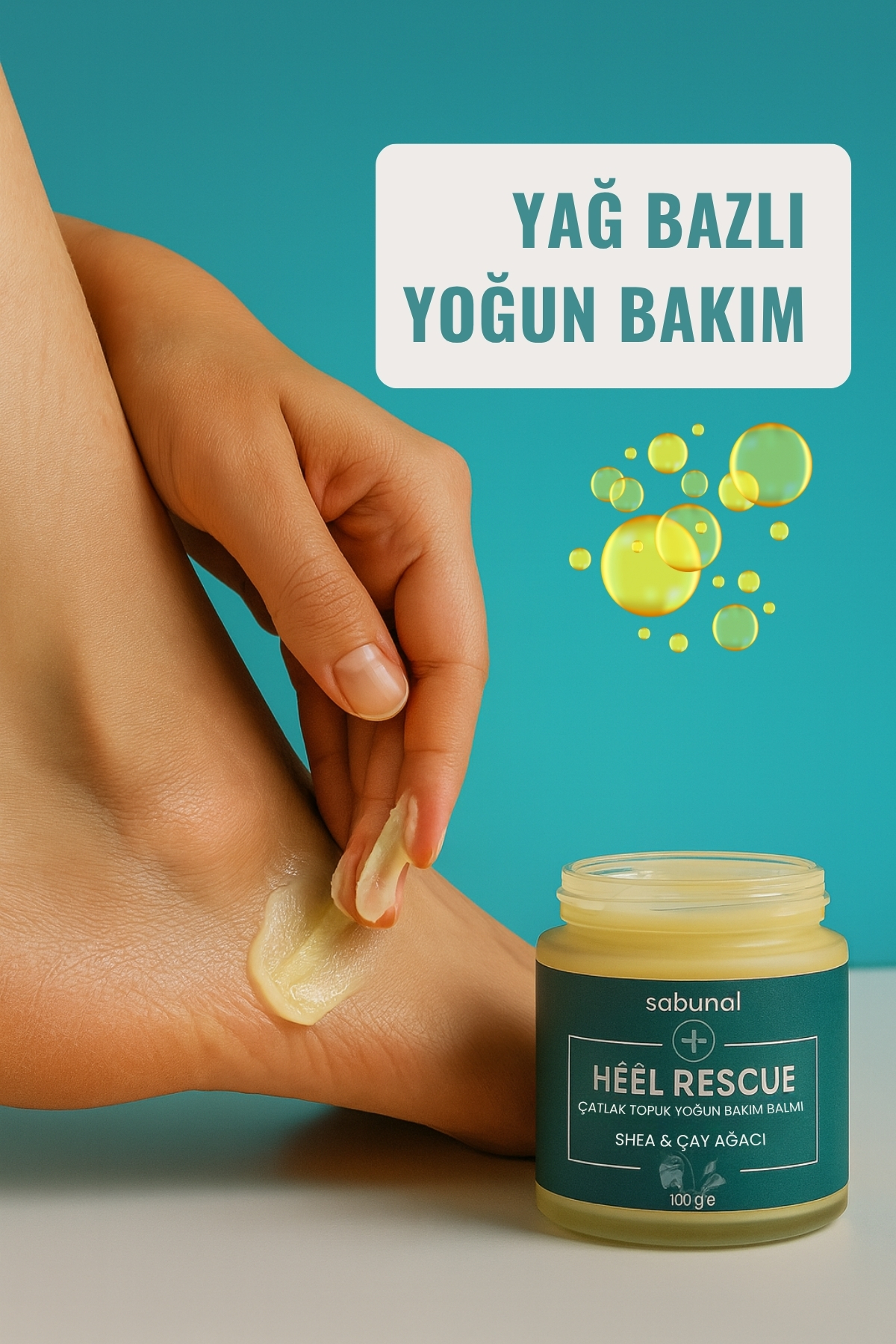 HEÉL RESCUE Çatlak Topuk Yoğun Bakım Balmı 100 gr, Shea & Çay Ağacı, Doğal Ayak Kremi — S25TPK100 — تصویر 3 از 8