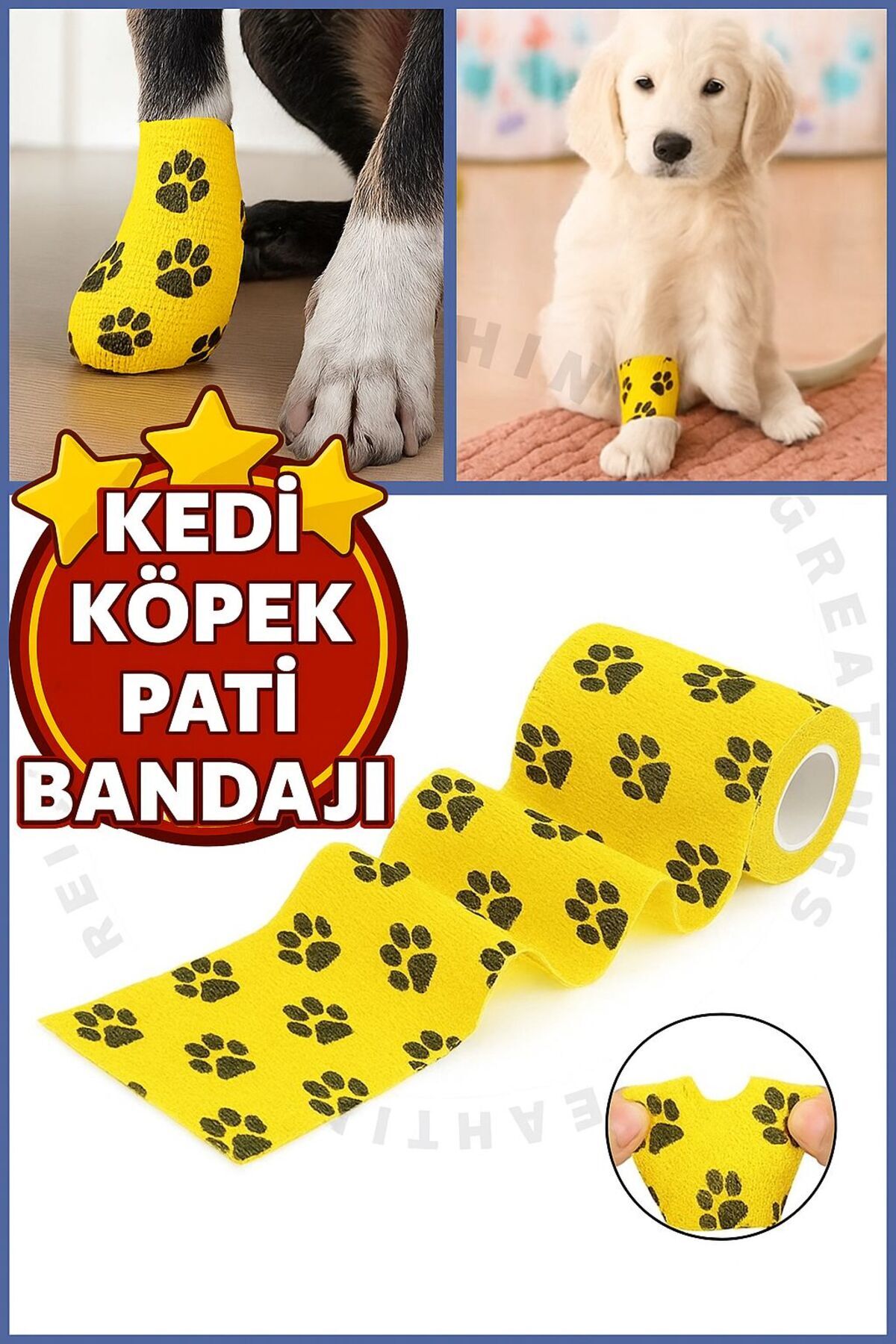 Octacare Su Geçirmez Kendinden Yapışkanlı Kedi & Köpek Pati Bandajı – Ayak Koruyucu Bandaj Ayakkabısı 2 adet