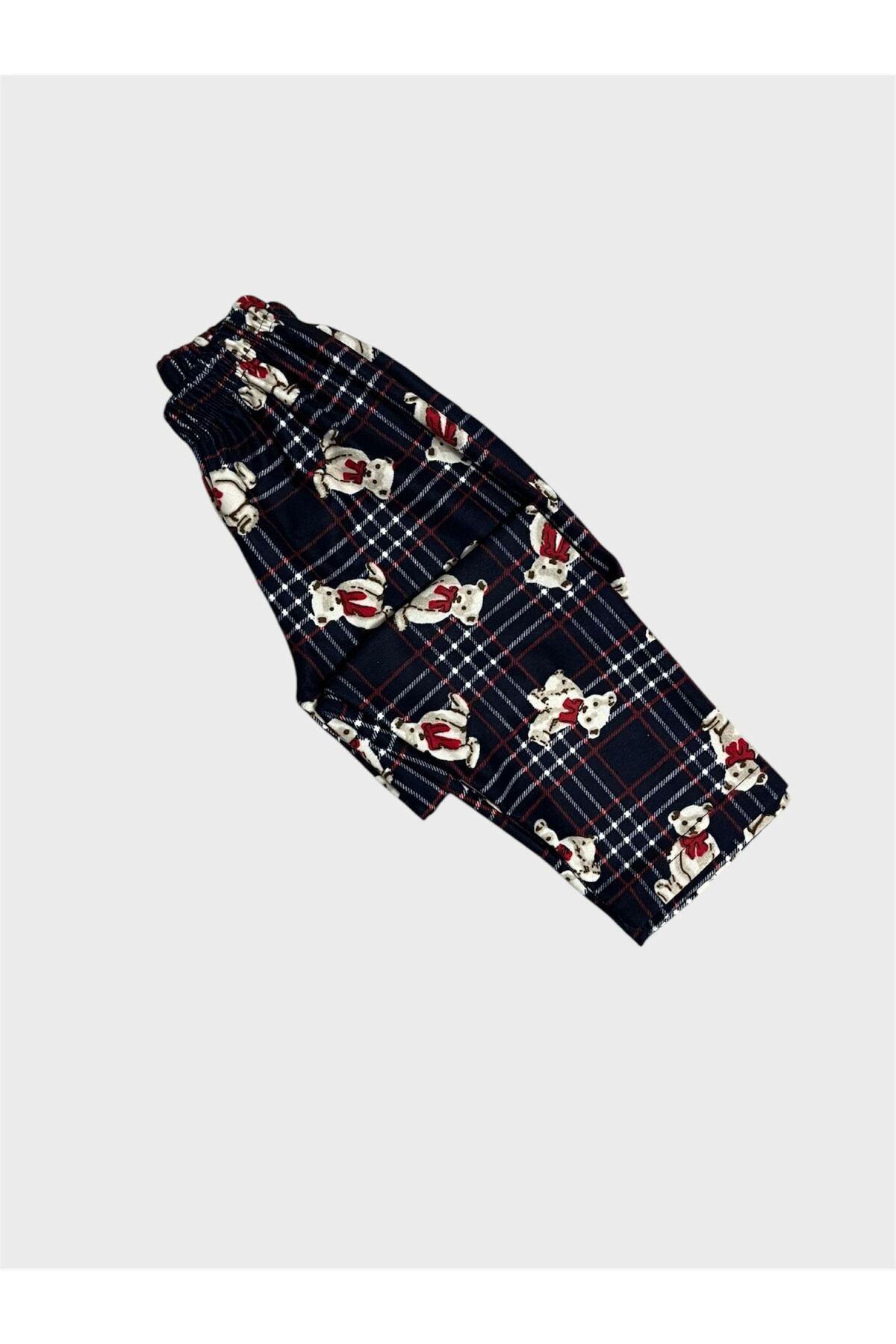 ALİŞ KİDS Anne-Kız Çocuk Pamuklu Süet Kumaş Lacivert Ayıcık Desenli Gömlek Yaka Düğmeli Pijama Takımı fotoğrafı 5 (önizleme)