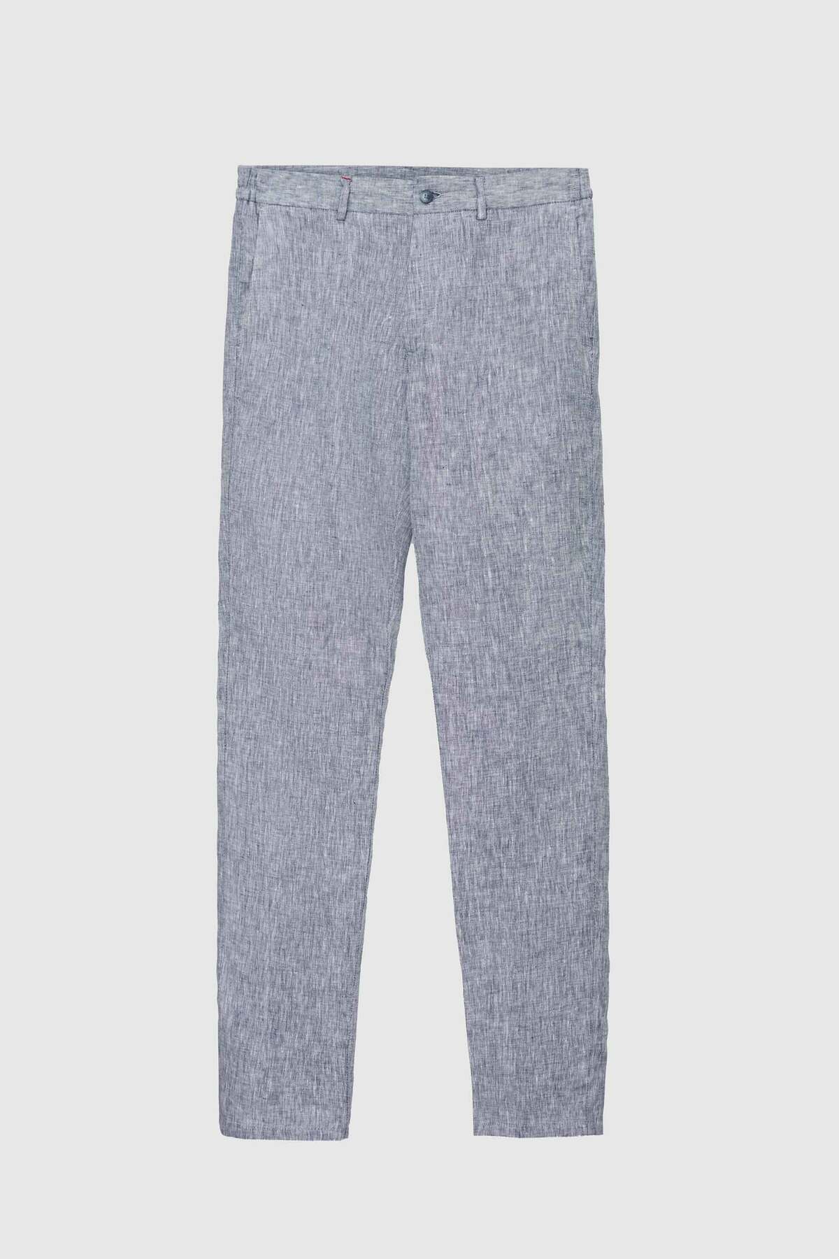 Ds Damat Slim Fit Navy Blue Plain Lenen Jogger Pants — سرمه‌ای 4HC03S2063230 — تصویر 5 از 5