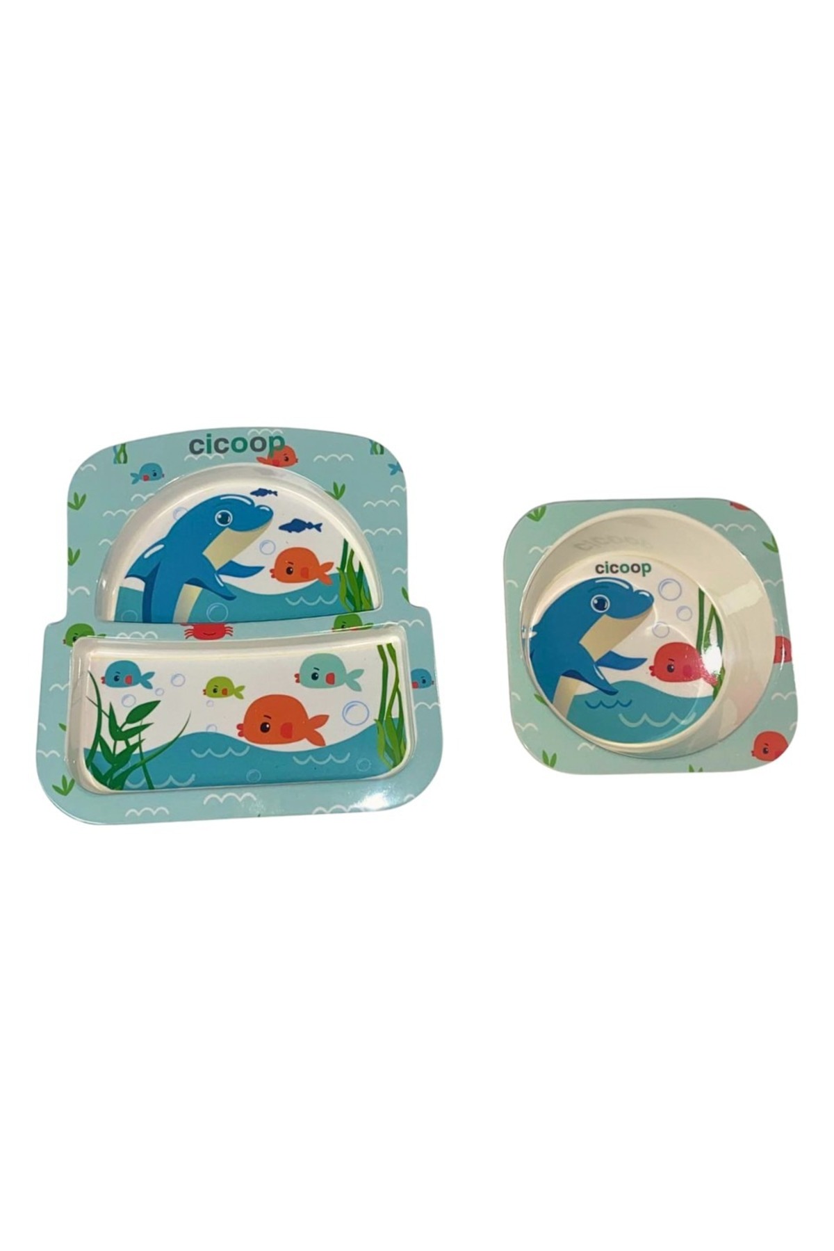 Jusso Cicoop Bebek Mama Tabağı 2'li Set Balık fotoğrafı 2 (önizleme)