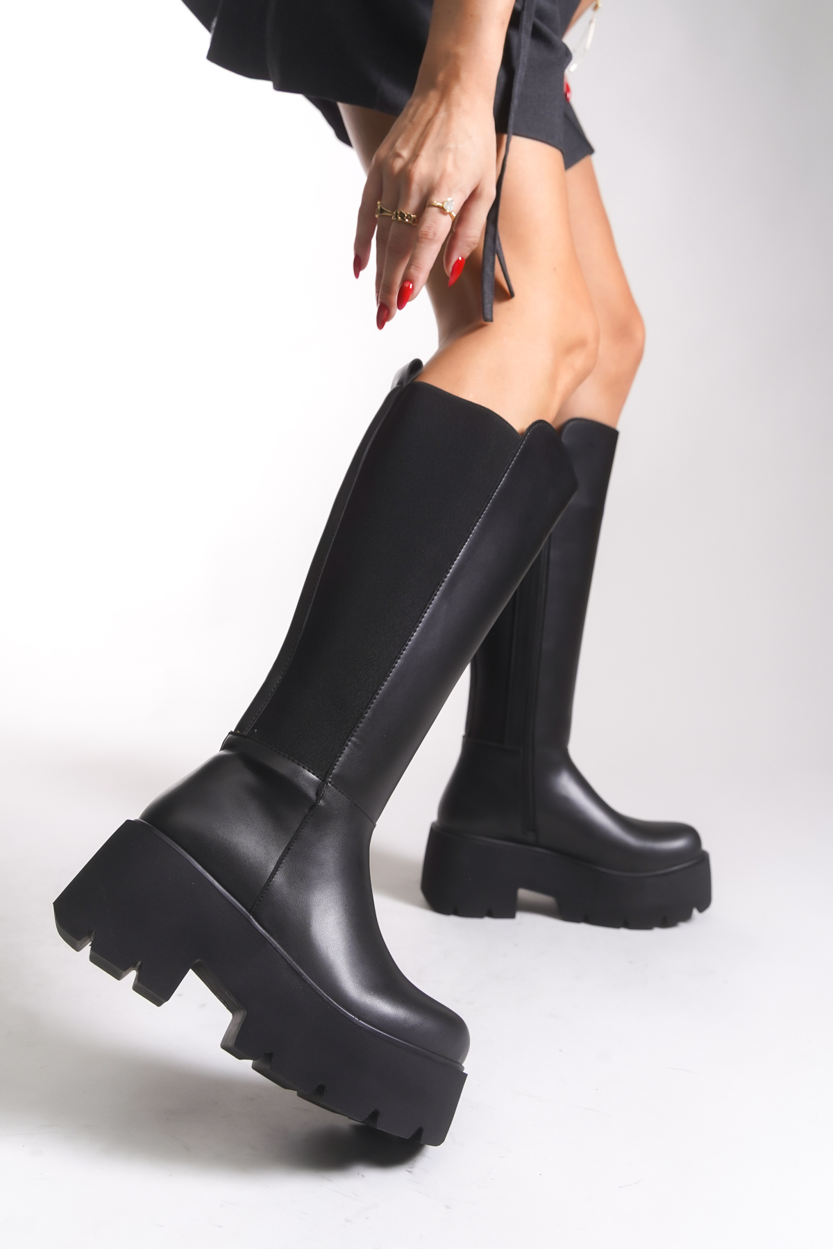 Riccon  Yavessiel Kadın Çizme 0012169 Siyah Cilt - Görsel 4