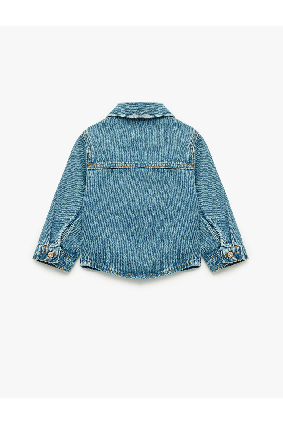 Koton Uzun Kollu Gömlek Yaka Kapaklı Cep Detaylı Pamuklu Denim Ceket fotoğrafı 2 (önizleme)