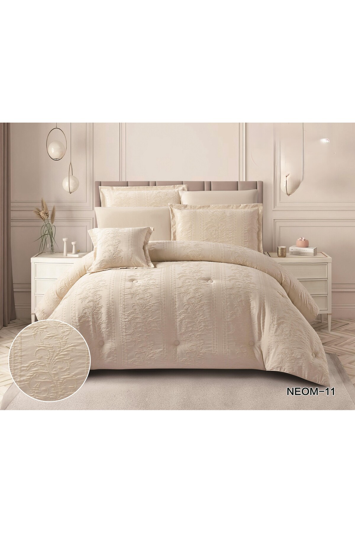 مفرش سرير مايكروفايبر فاخر مضاد للجراثيم بنقشة زهو...