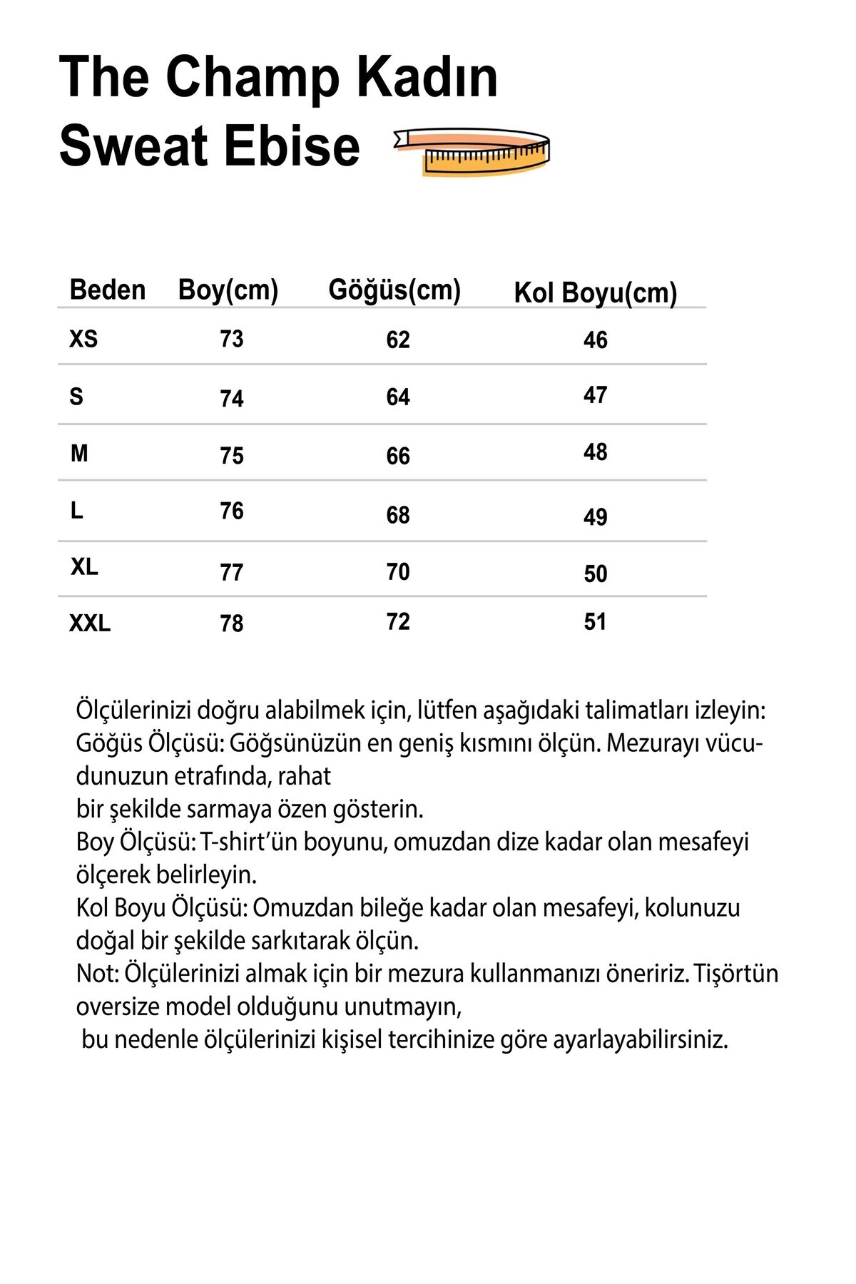 The Champ Clothing  Kadın Oversize Sweatshirt Elbise Basic Beyaz – Bisiklet Yaka, 3 İplik Şardonlu Polar - Görsel 8