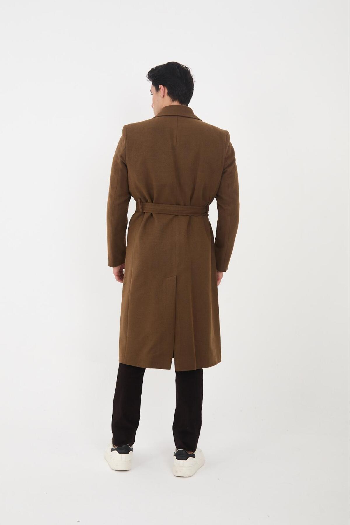 l lebs collection moda lebs şekil  Erkek Tam Boy Kaşe Palto - Görsel 6