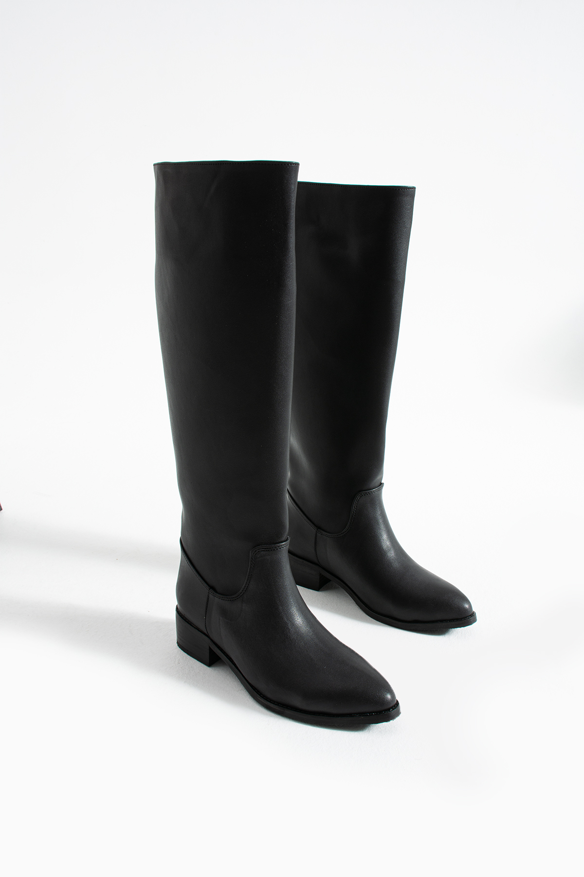 DUXAL SHOES Eldon Siyah Mat Sivri Burun Kadın Kısa Topuklu Çizme görsel 8