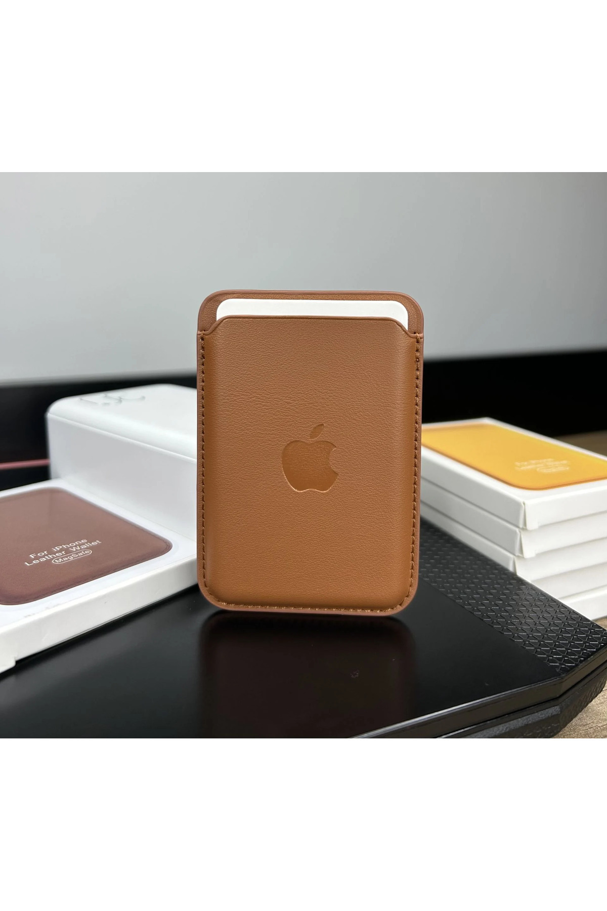 shop Logolu Mage Safe Cüzdan Kartlık Kahverengi