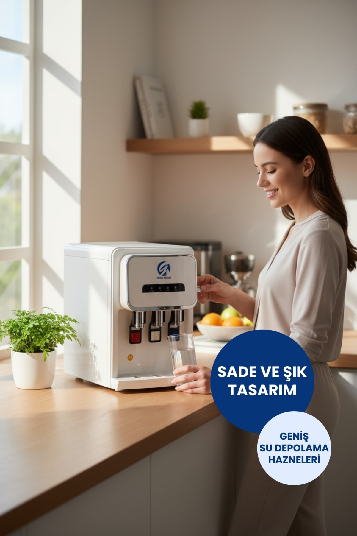 WATER GLOBAL SU ARITMA SİSTEMLERİ Arıtmalı Tezgah Üstü Su Sebili 80 GPD RO - Sıcak, Ilık ve Soğuk (Üreticiden)