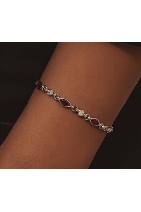 limon jewellery 925 Ayar Gümüş Mekik Taşlı Bileklik