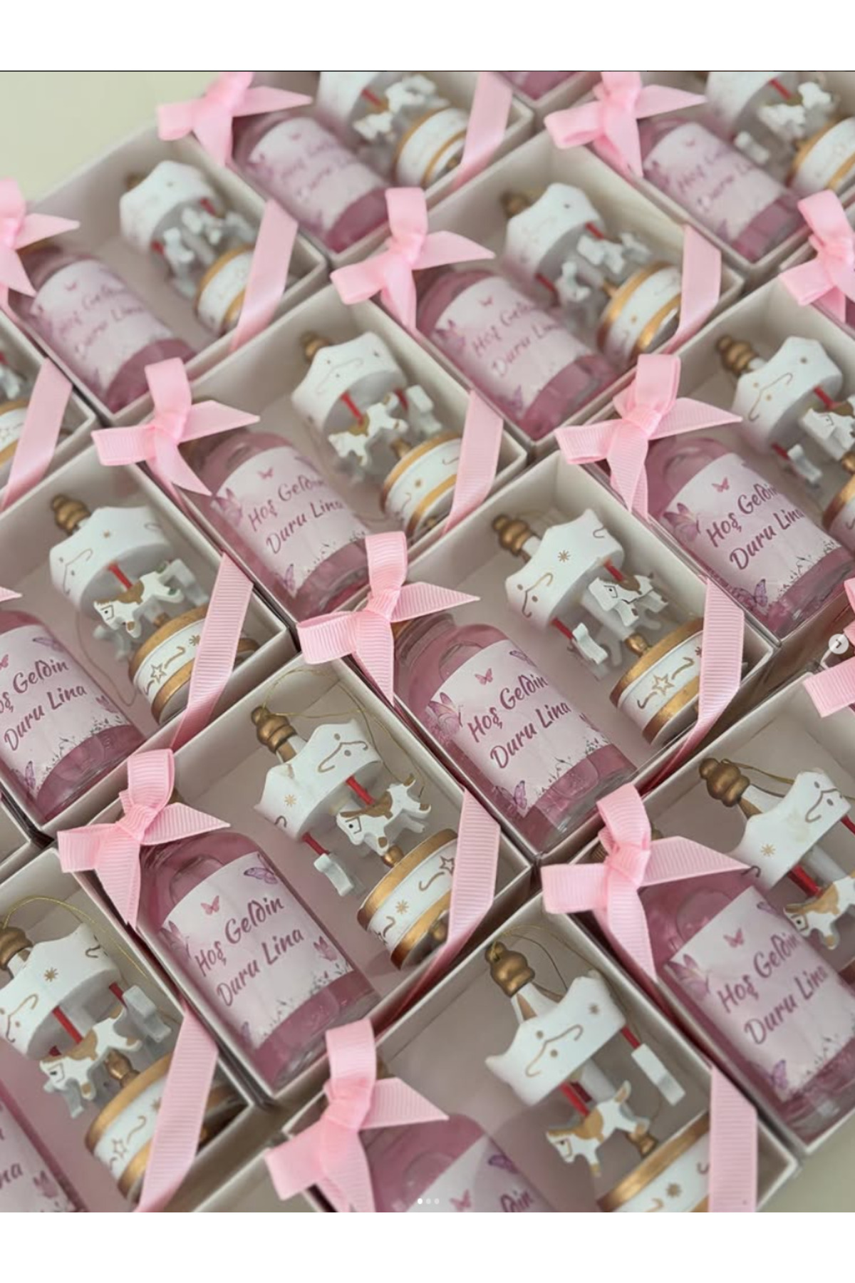 3DLuxeDekor Doğum Hediyesi, Hoş geldin Bebek Atlı Karınca, Kolonya Set Kutu Hediyelik 15 ADET