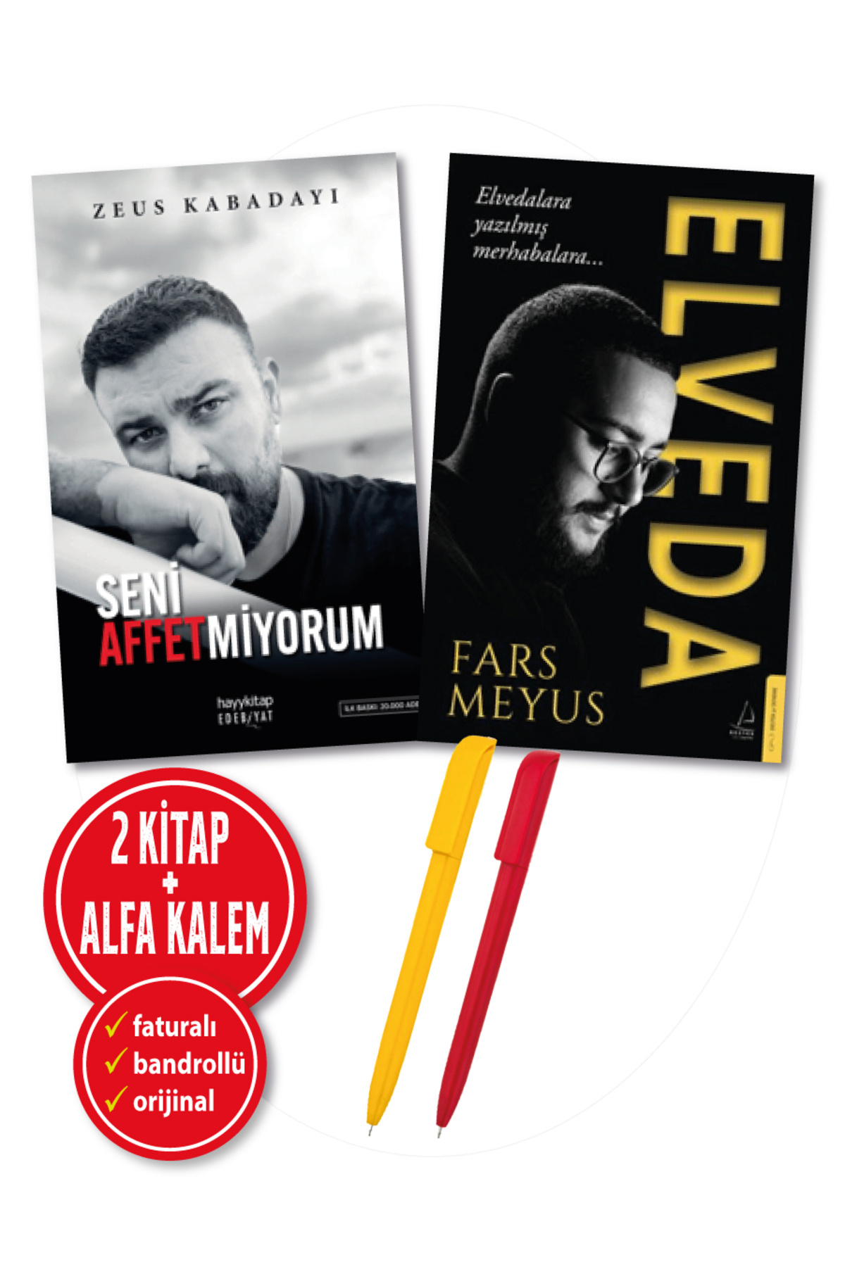 hayykitap Alfa Kalem+ Zeus KABADAYI+Fars MEYUS 2 Kitap YENİ (Elveda + Seni Affetmiyorum)-Destek Edebiyat