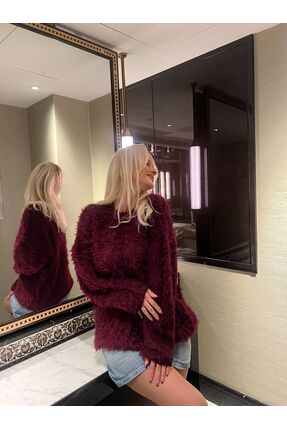 BK Peluş Kazak Bordo