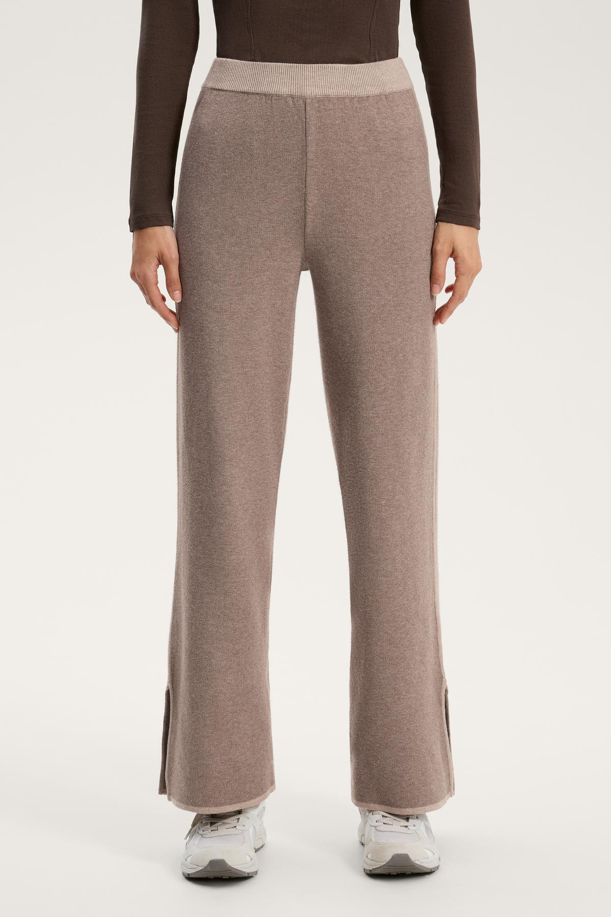 اویشو شلوار بافتنی ساده با دوخت متضاد