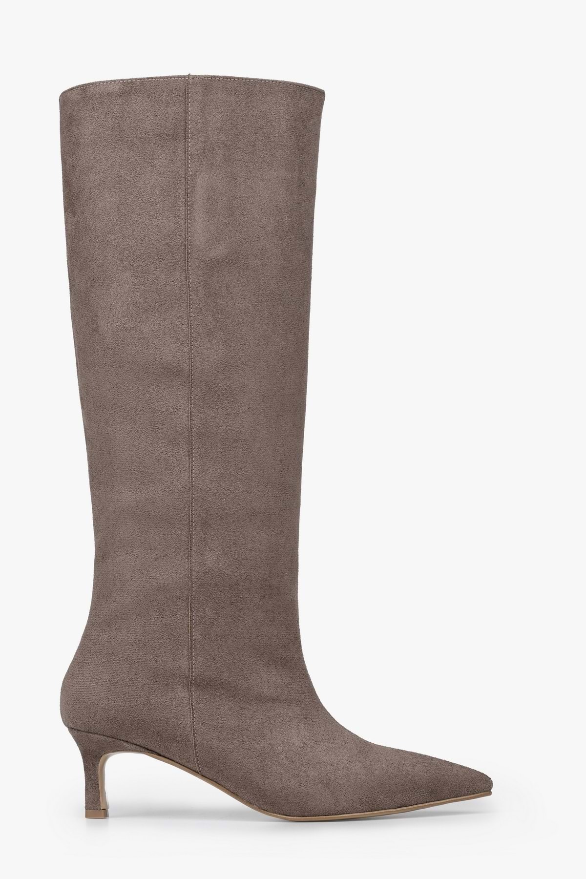 Shoeberry  Kadın Blaze Vizon Süet Kısa Sivri Topuklu Çizme