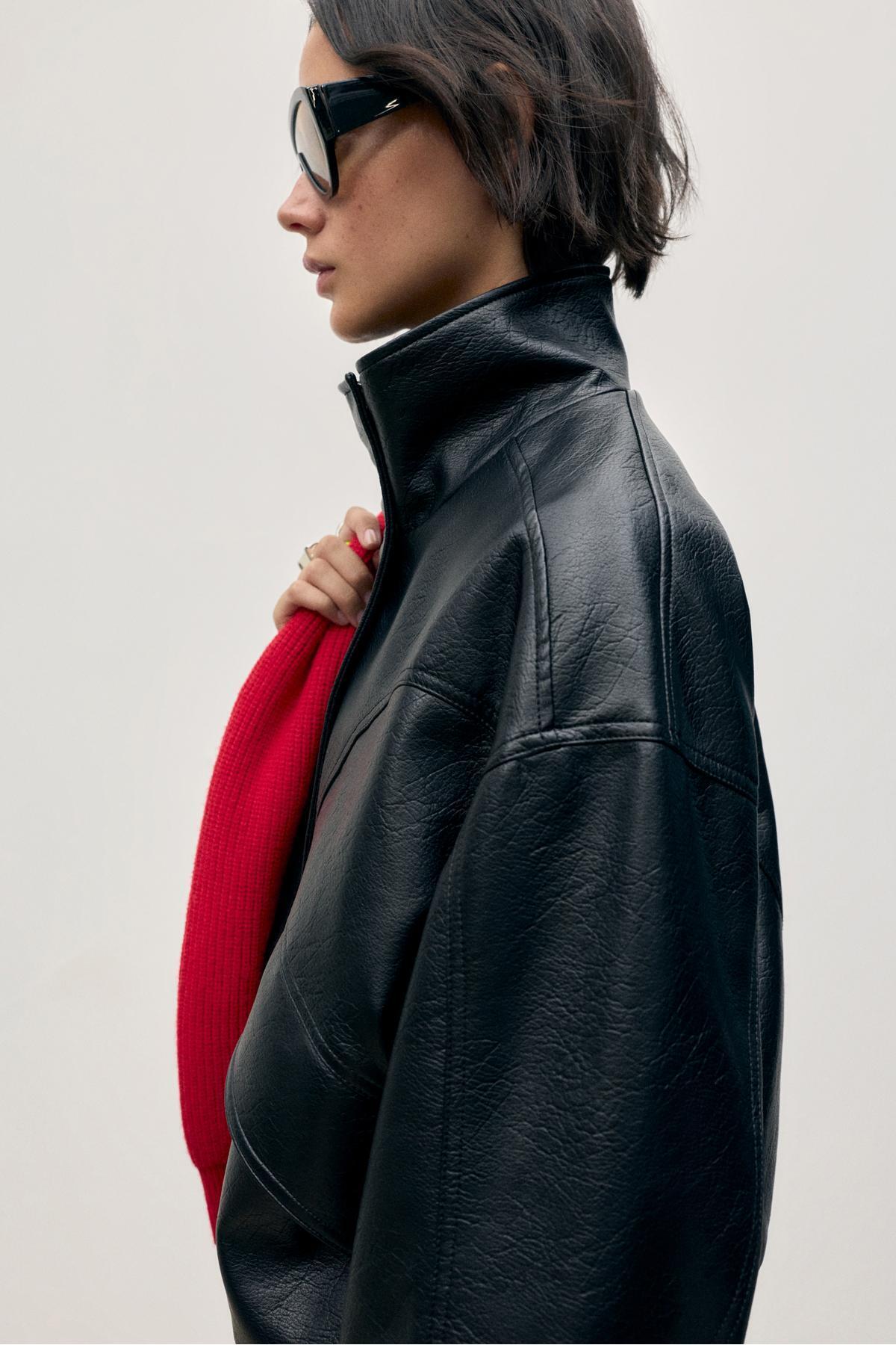 Pull & Bear Oversize suni deri ceket