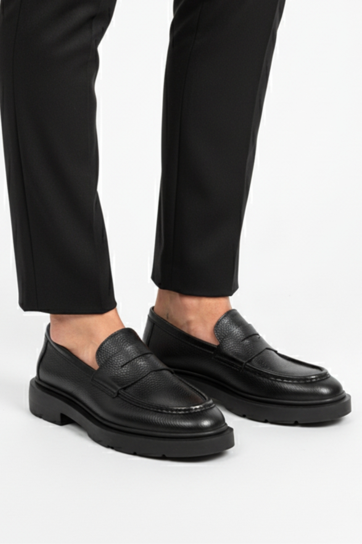 LUSIVE  %100 Hakiki Deri Siyah Günlük Rahat Klasik Erkek Ayakkabı LUASS27AL0058 - Görsel 3