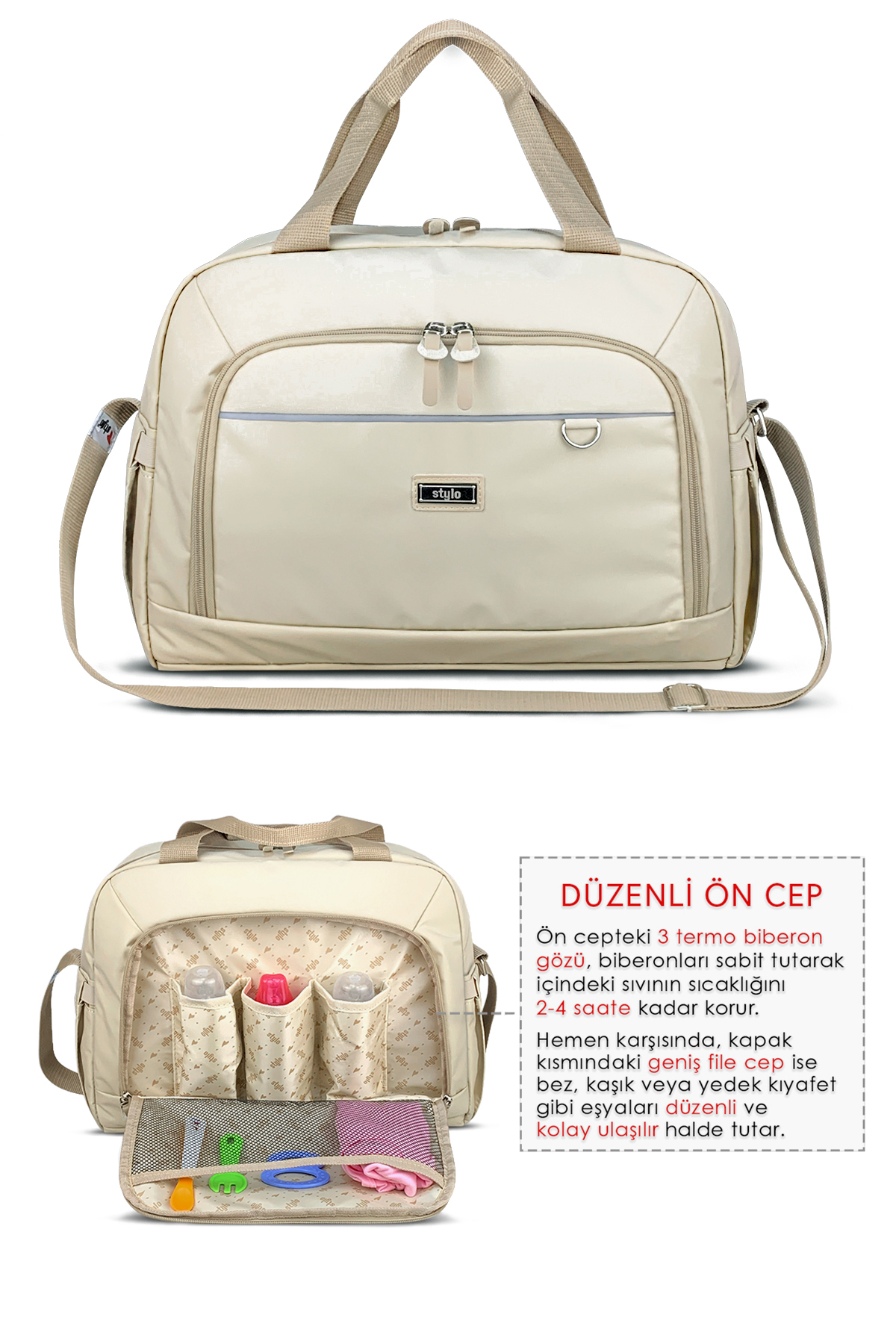 Stylo X Pro Stroller Bebek Arabası Çantası+Urban Anne Bebek Bakım Omuz Çantası Termos Çanta Hediyeli fotoğrafı 2 (önizleme)
