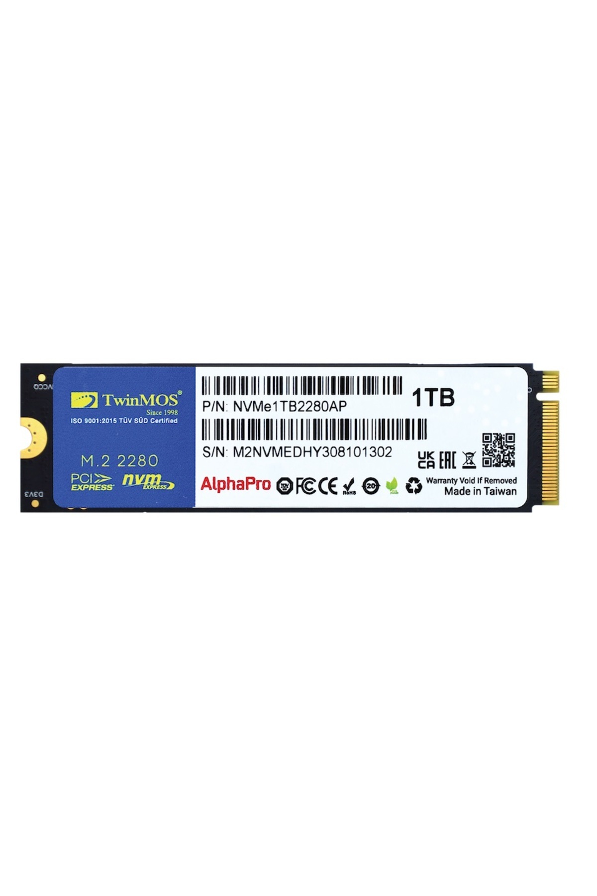 TwinMOS 1TB NVMe M2 Gen SSD 3600/3250 Mb/s (NVMe1TB2280AP)