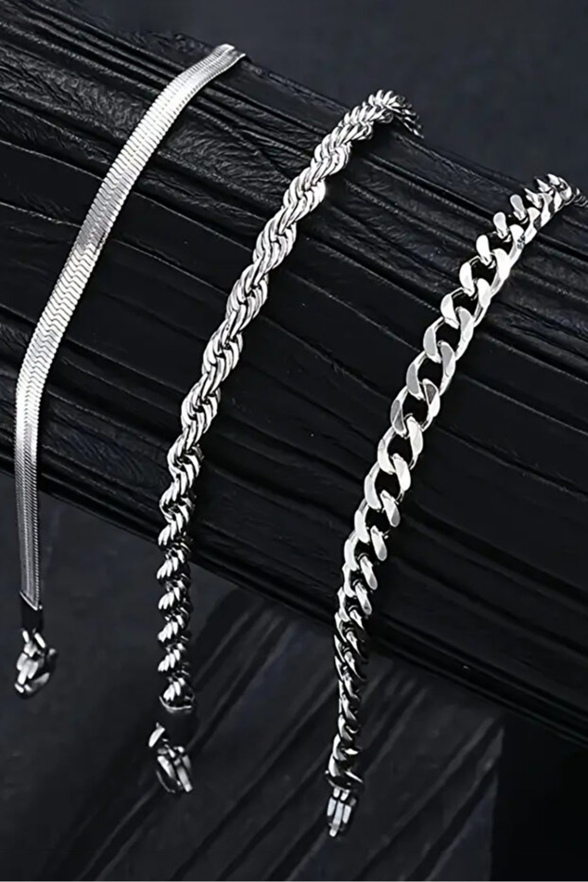 The Collection 6'lı Paslanmaz Çelik Erkek Kolye ve Bileklik Seti (3 Kolye + 3 Bileklik ) görsel 5