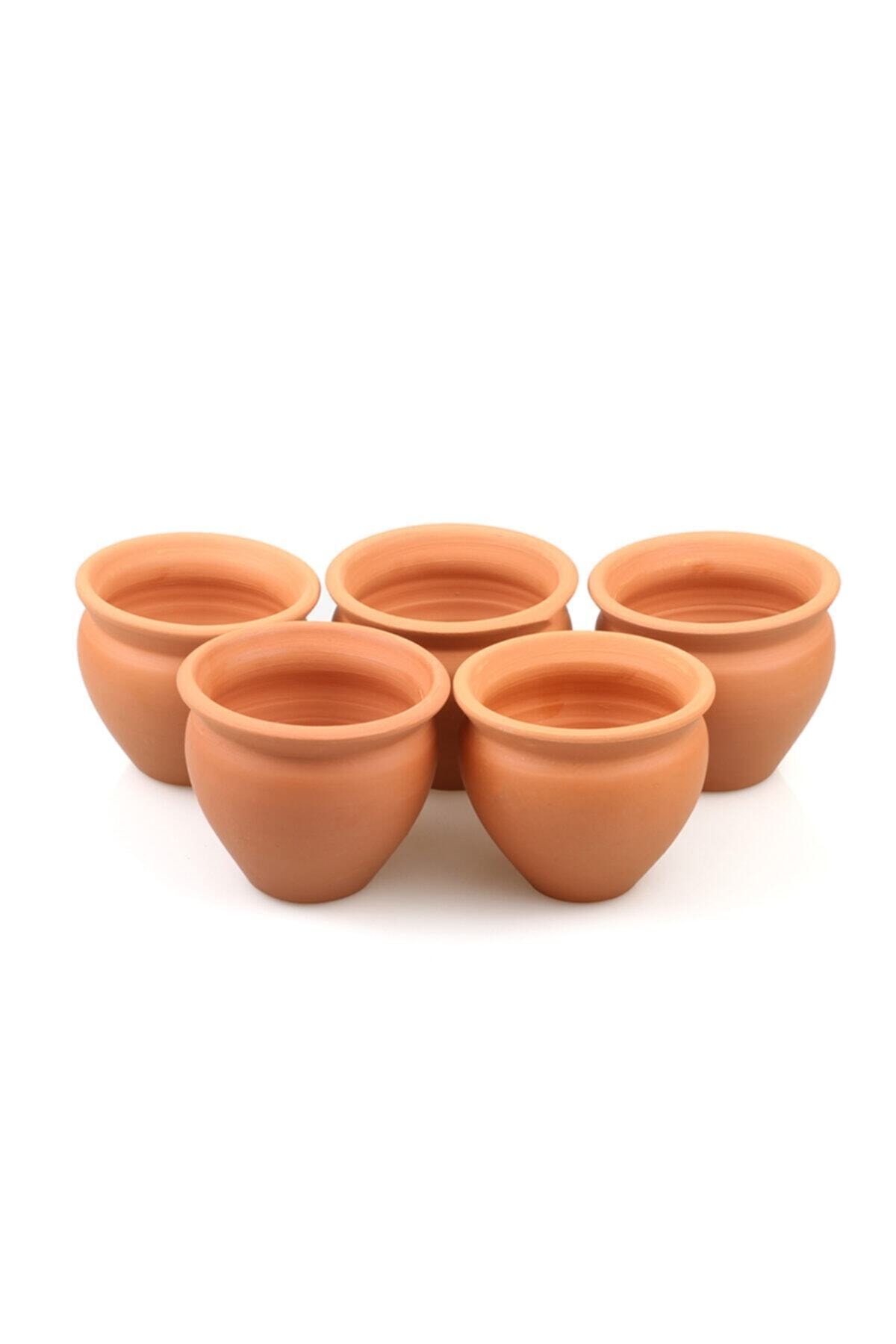 Doğal Terleyen El Yapımı Çömlek Toprak Saksı Mini Boy 4