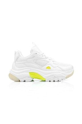 Neptun Kadın Sneaker Spor Ayakkabı Beyaz Neon Sarı TXAB8626452318