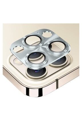 Apple iPhone 12 Pro Max Uyumlu Metalik Seri Kamera Cam Koruyucu - Gümüş PR-41686