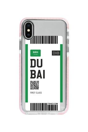Iphone X Pembe Impact Dubai Bileti Premium Telefon Kılıfı Trv007-iPhone-X