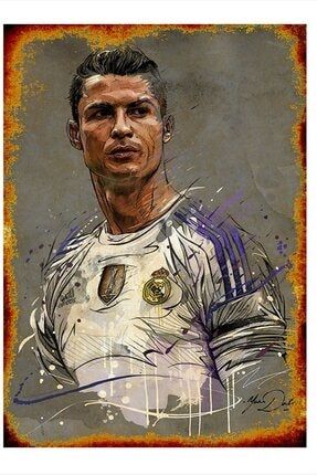 Ahşap Tablo Nostaljik Cristiano Ronaldo Posteri Mdf Poster TBLMGDK5570